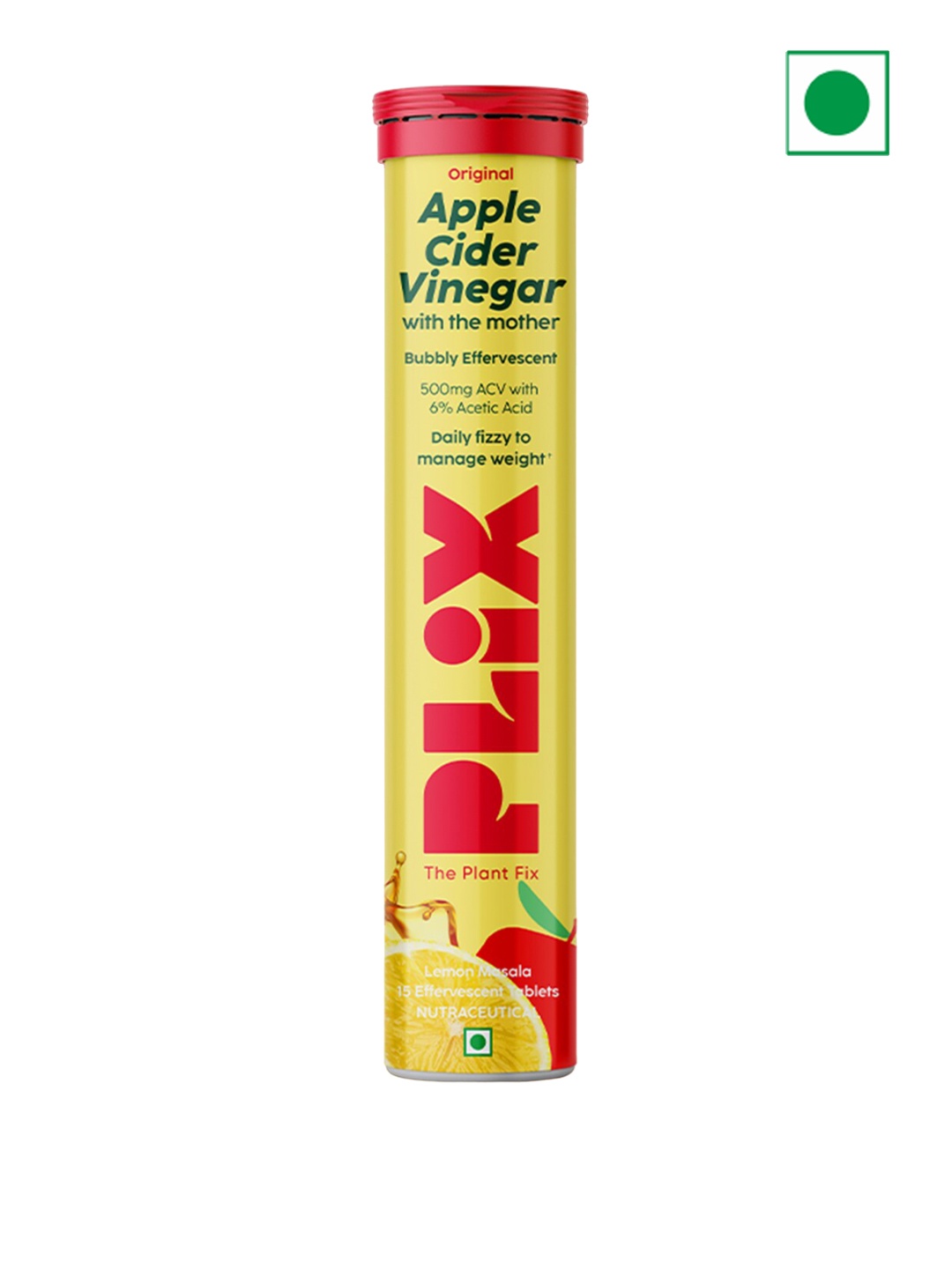 

PLIX THE PLANT FIX Set of 4 Lemon Masala Apple Cider Vinegar Tablet - 15 Tabs, Yellow