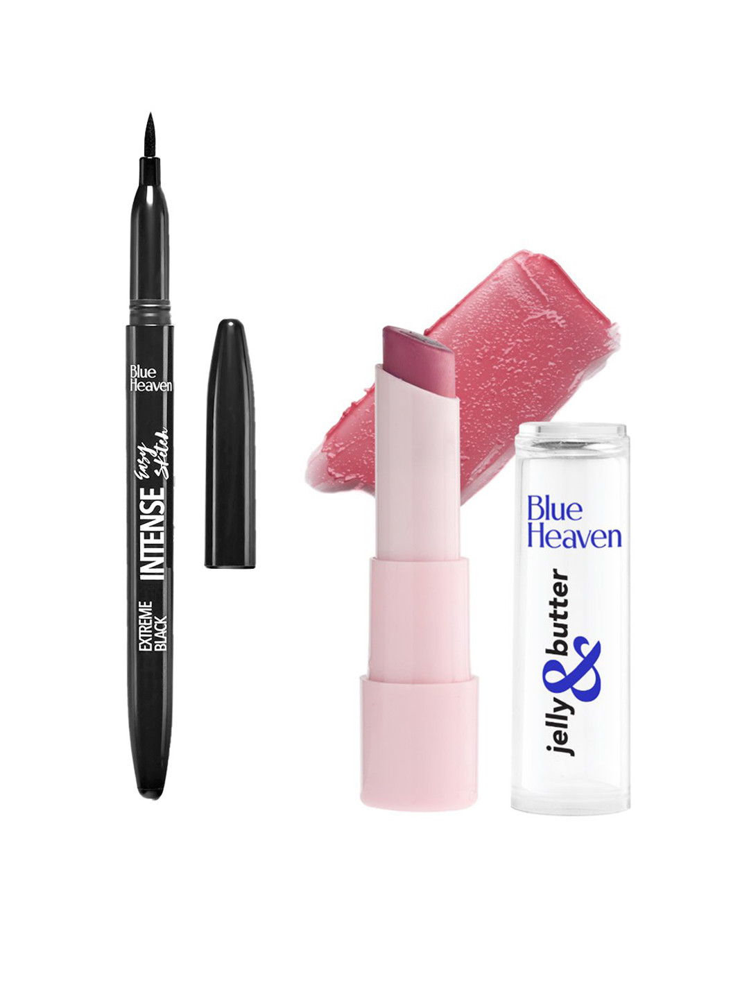 

Blue Heaven Intense Easy Sketch Eyeliner 1ml with Jelly & Butter Hydrating Lip Balm 3g, Pink