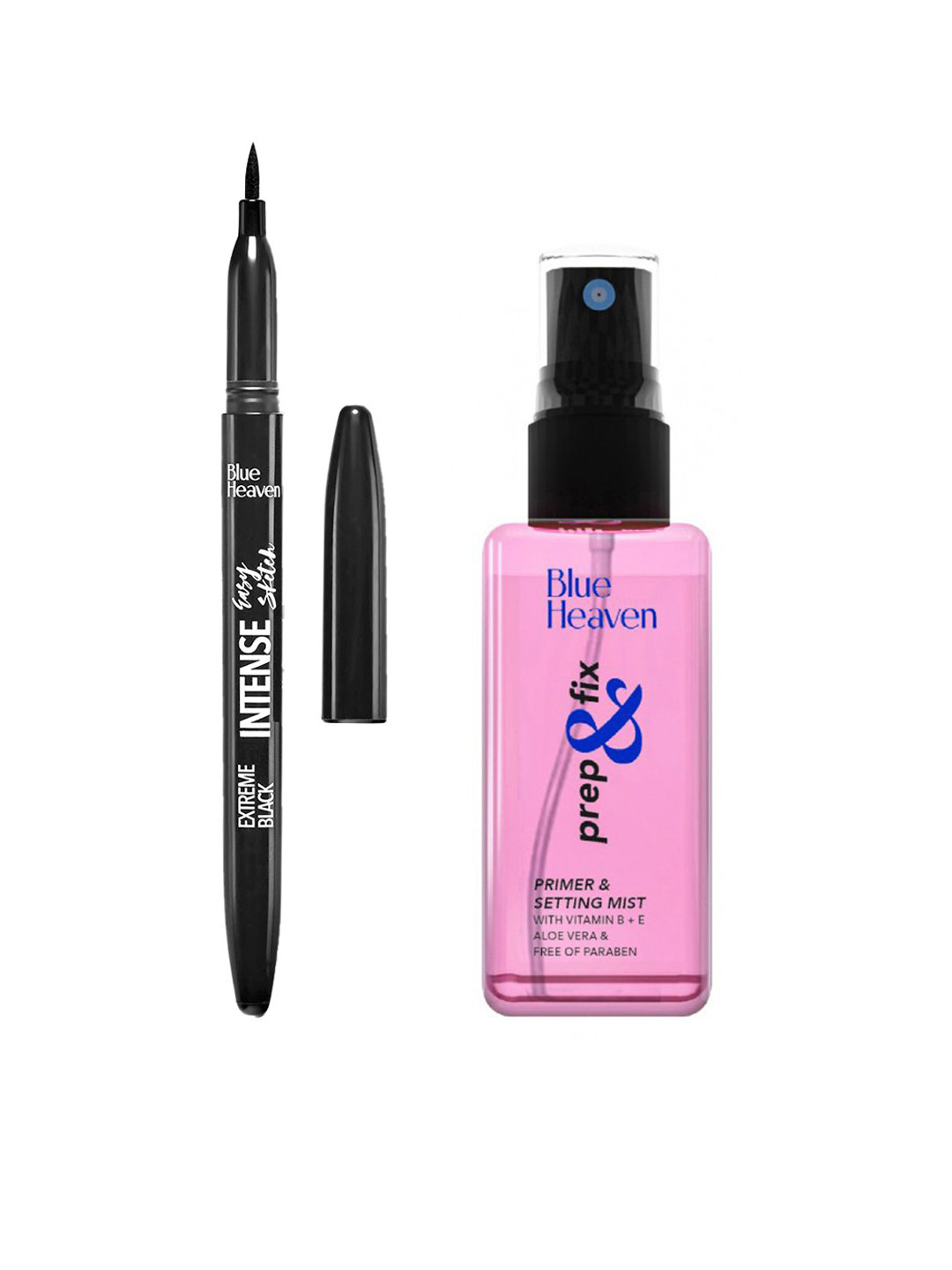 

Blue Heaven Intense Easy Sketch Eyeliner 1ml with Prep & Fix Primer & Setting Mist 60ml, Pink