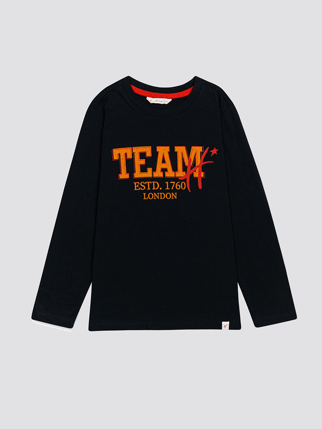 

H By Hamleys Boys Black Typography Printed Pure Cotton Casual T-shirt