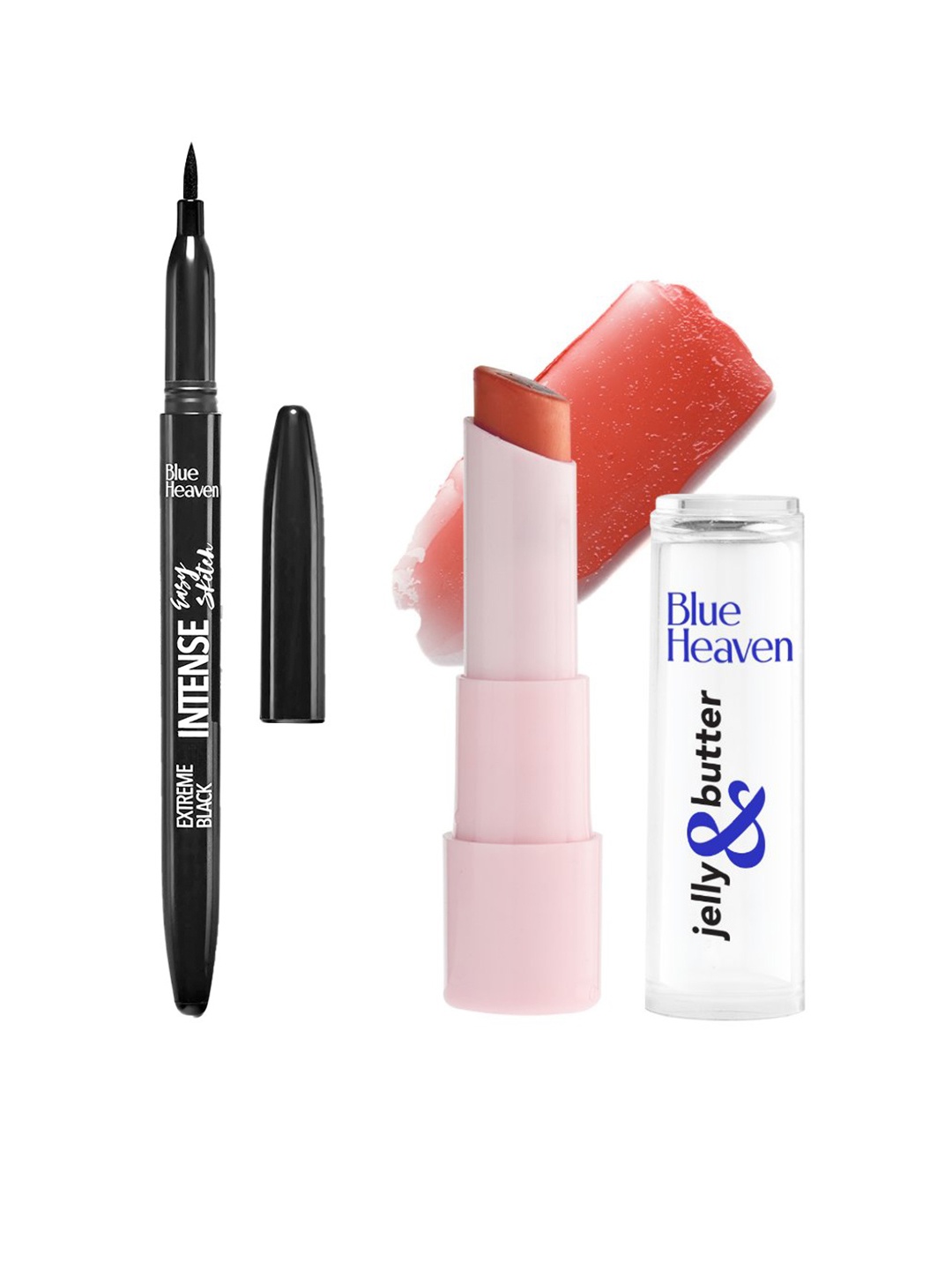 

Blue Heaven Intense Easy Sketch Eyeliner 1ml with Jelly & Butter Hydrating Lip Balm 3g, Brown