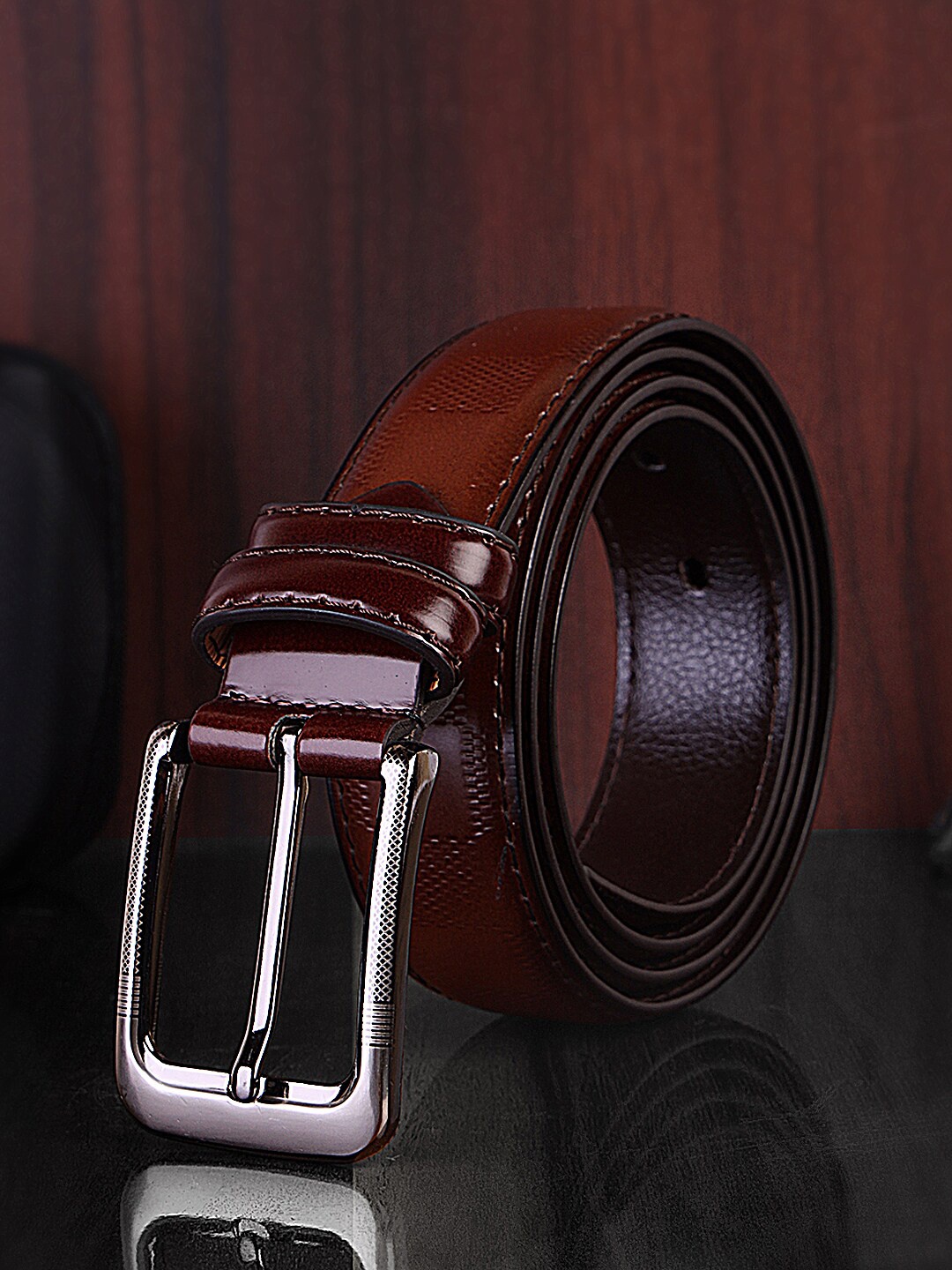 

INVICTUS Men Artificial Leather Formal Belt, Brown