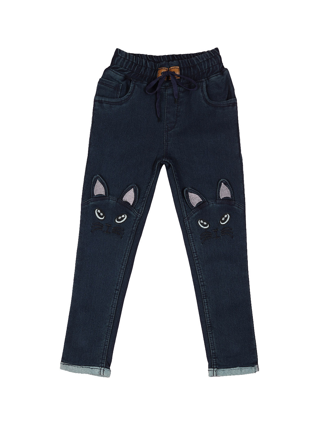 

A-Okay Boys High-Rise Clean Look Embroidered Slim Fit Stretchable Jeans, Blue