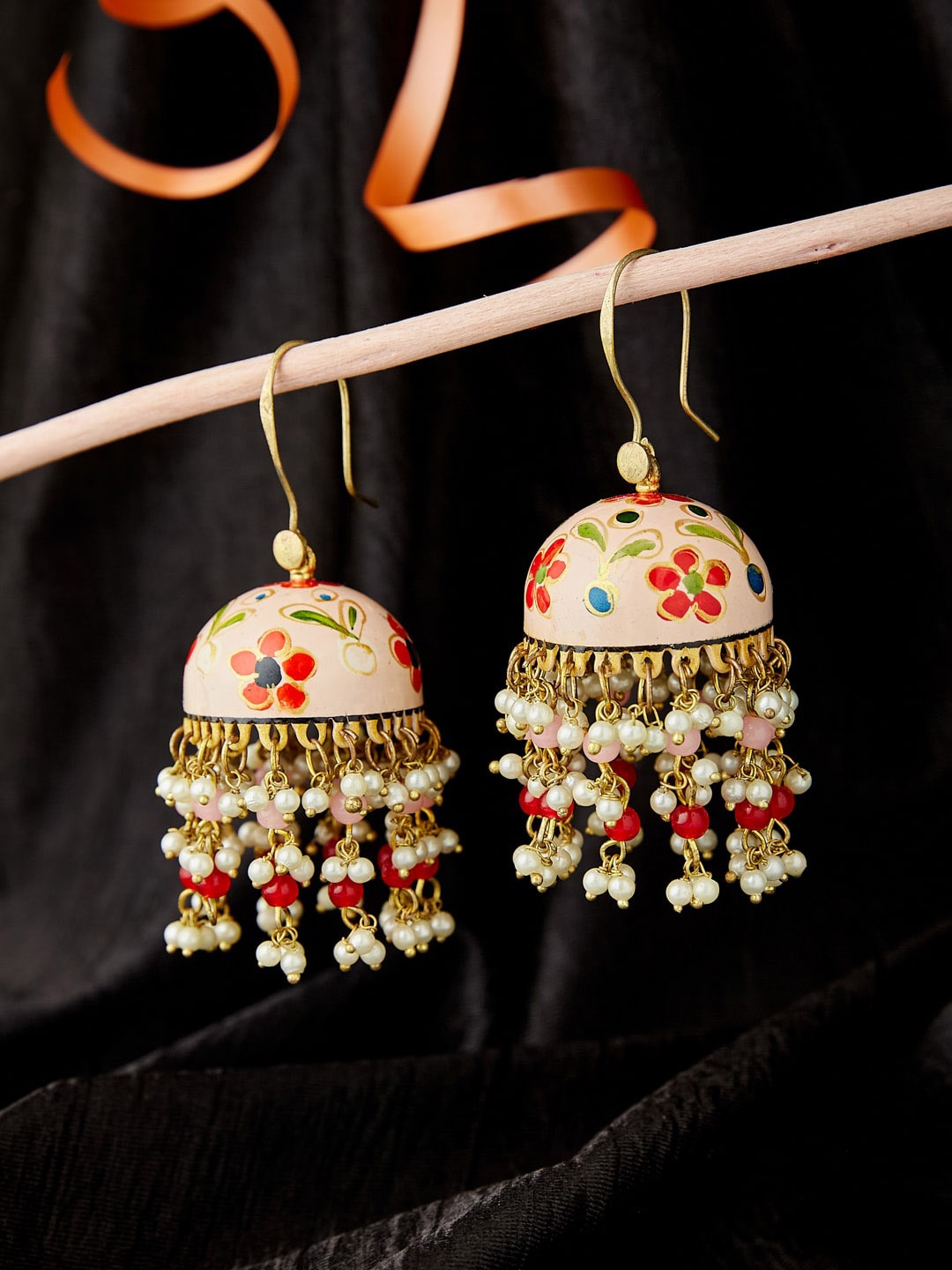 ATIBELLE Gold Plated Contemporary Jhumkas Earrings