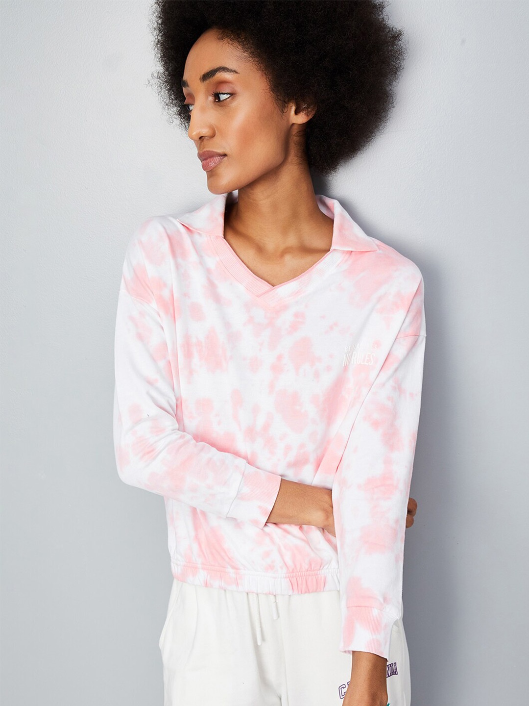 

max Tie & Dye Dyed Pure Cotton Casual T-shirt, Pink
