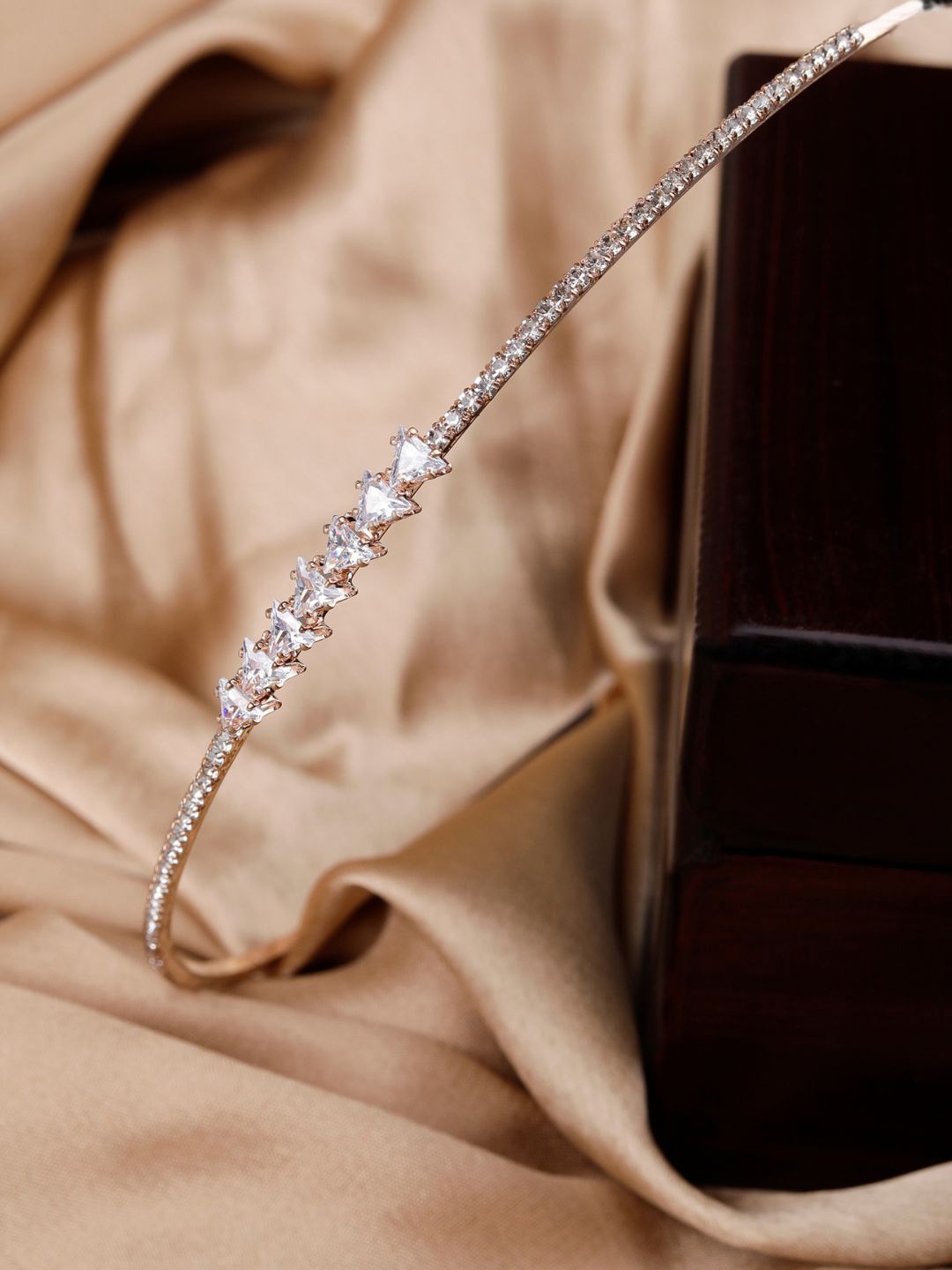 

AccessHer Artificial Stones Embellished Hairband, Rose gold