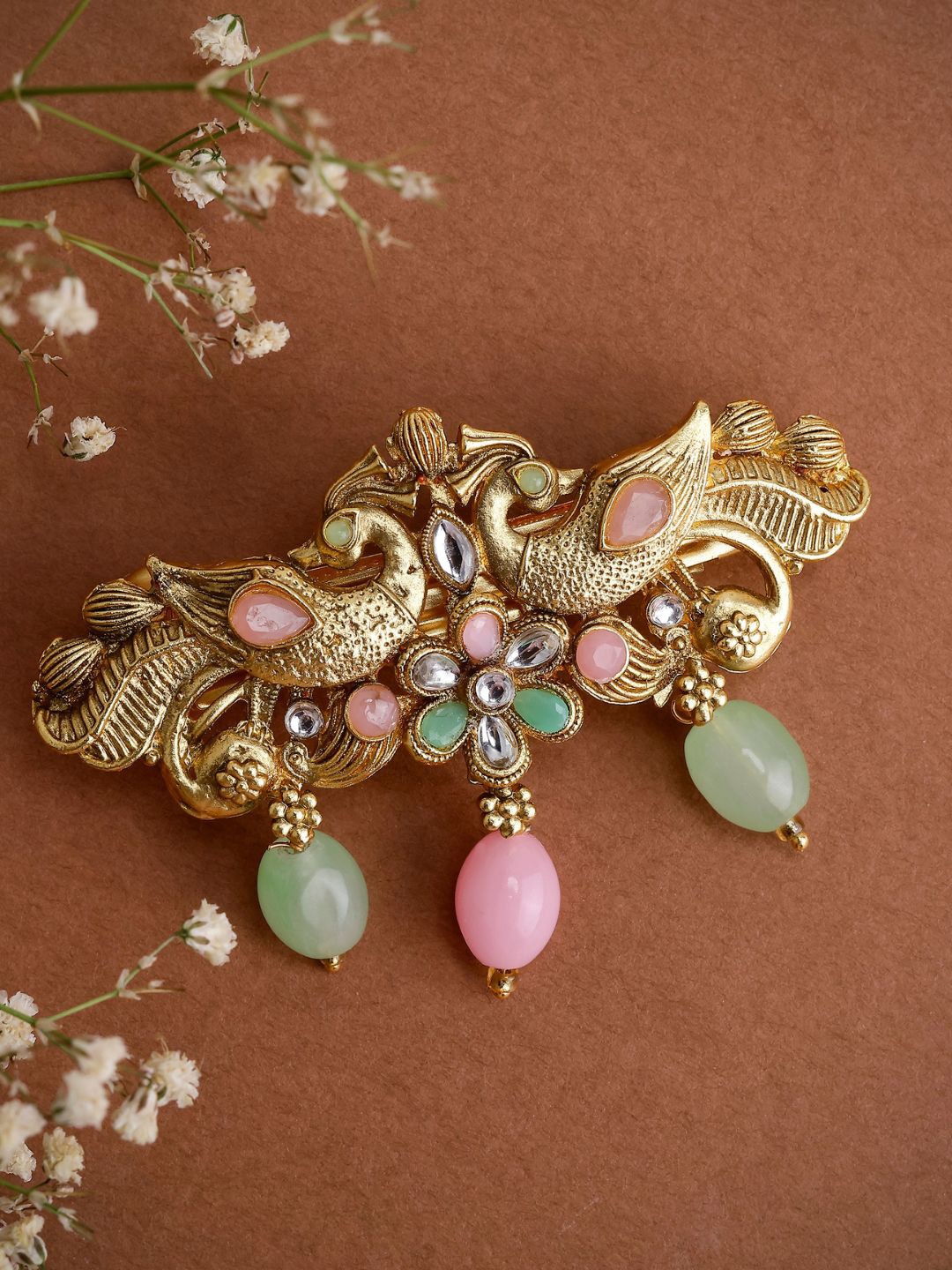 

AccessHer Antique Beaded French Barrette, Gold