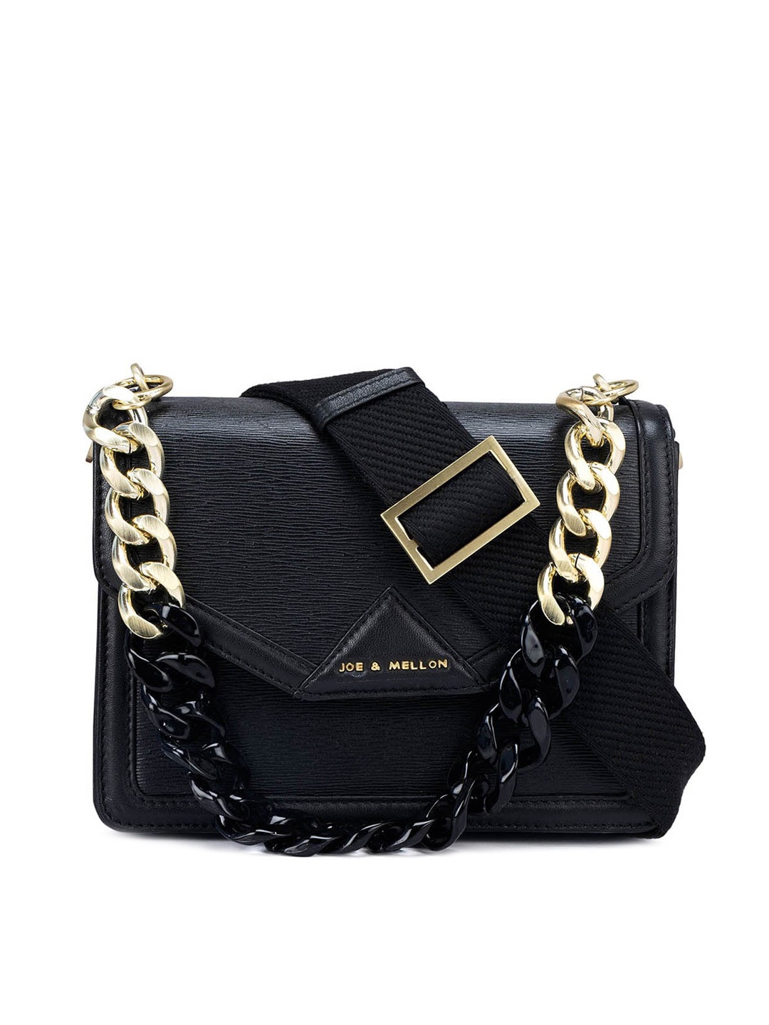 

Joe & Mellon Textured Leather Bucket Sling Bag, Black