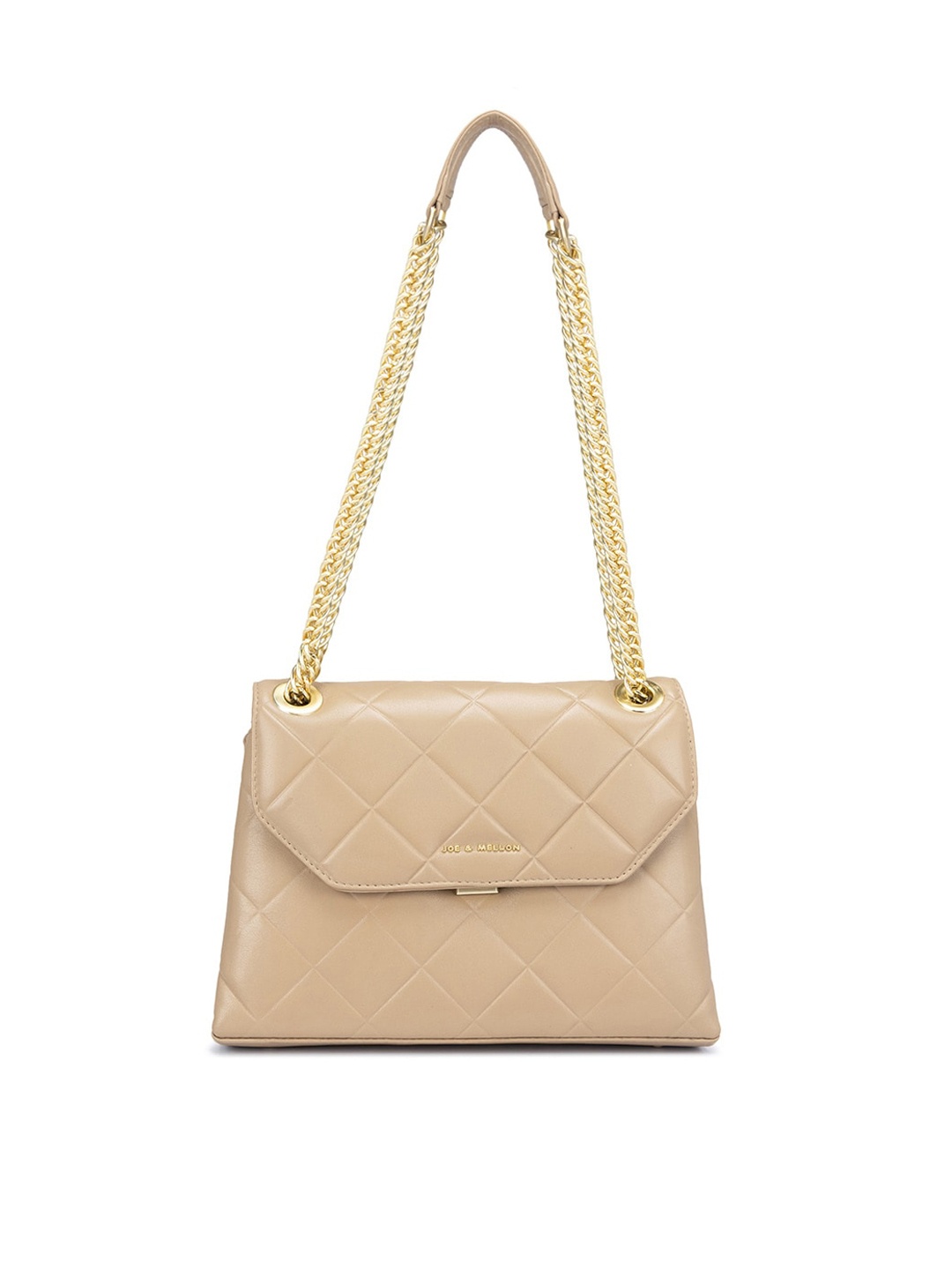 

Joe & Mellon Geometric Textured Leather Structured Shoulder Bag, Beige