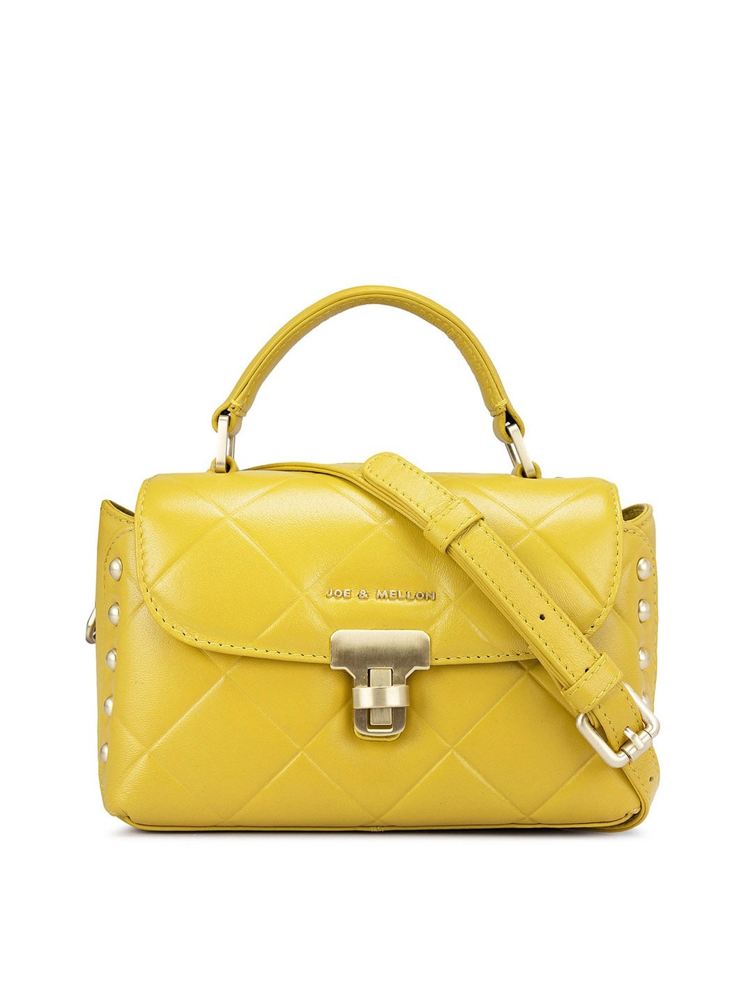 

Joe & Mellon Leather Structured Shoulder Bag, Yellow