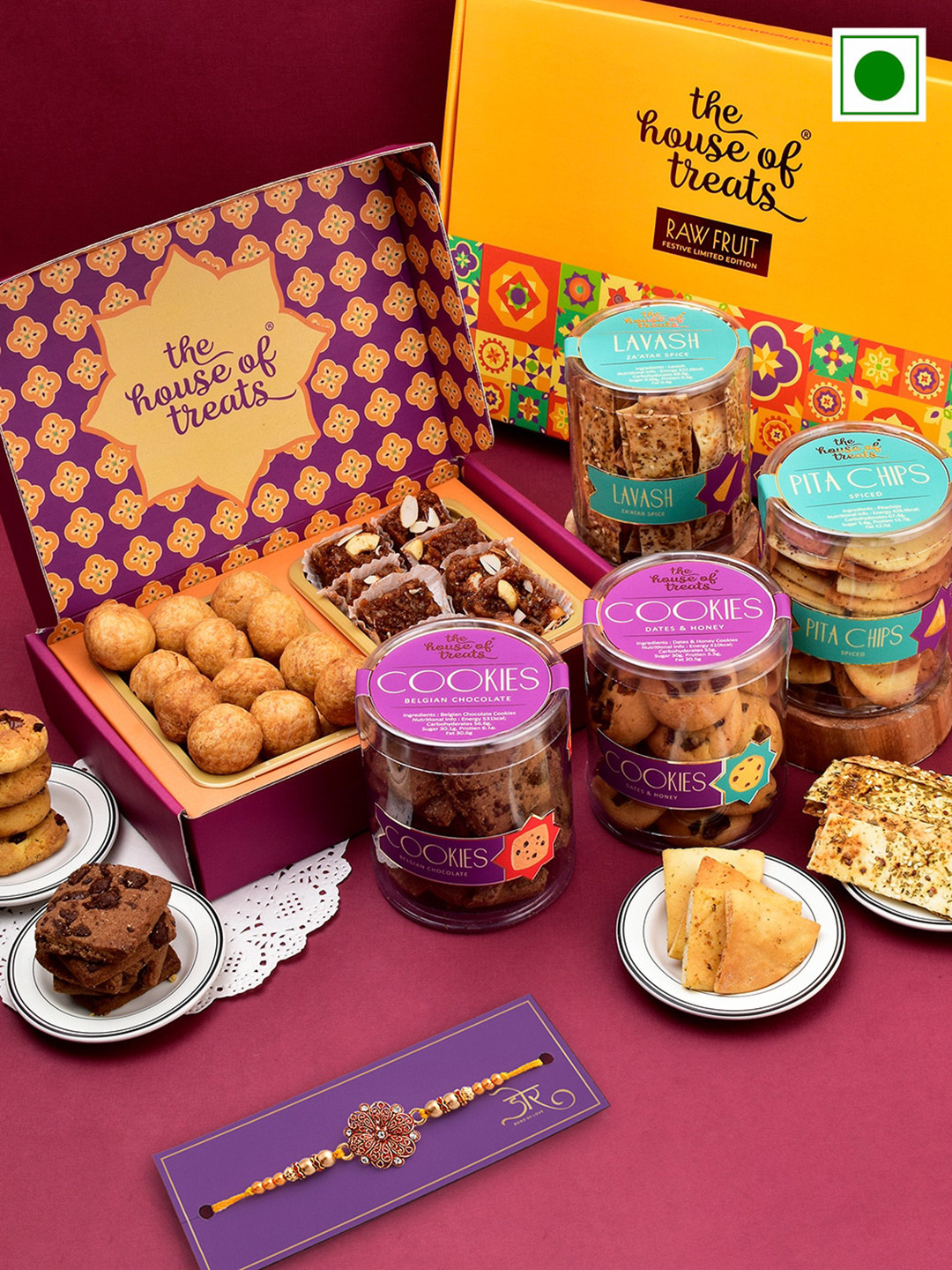 

RawFruit Snacks Sweets Fusion With Rakhi, Gold