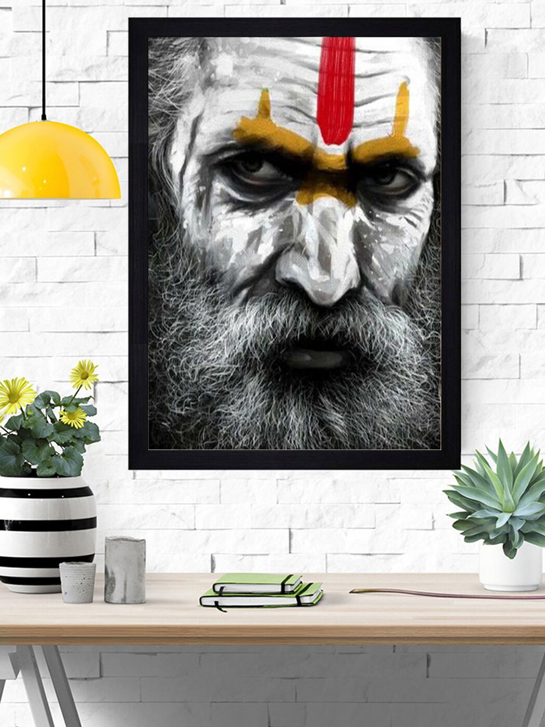 

Gallery99 Black & White Aghori Face Textured Paper Framed Wall Art
