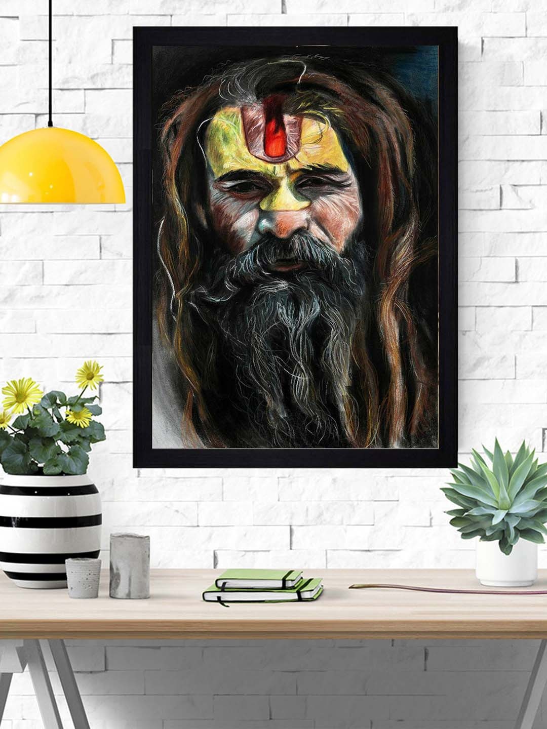 

Gallery99 Black & Yellow Aghori Roop Textured Paper Framed Wall Art