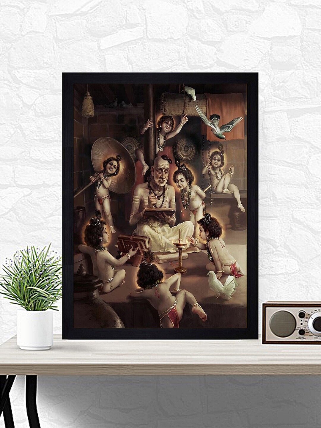 

Gallery99 Grey & Black Bal Krishna Painted Framed Wall Art