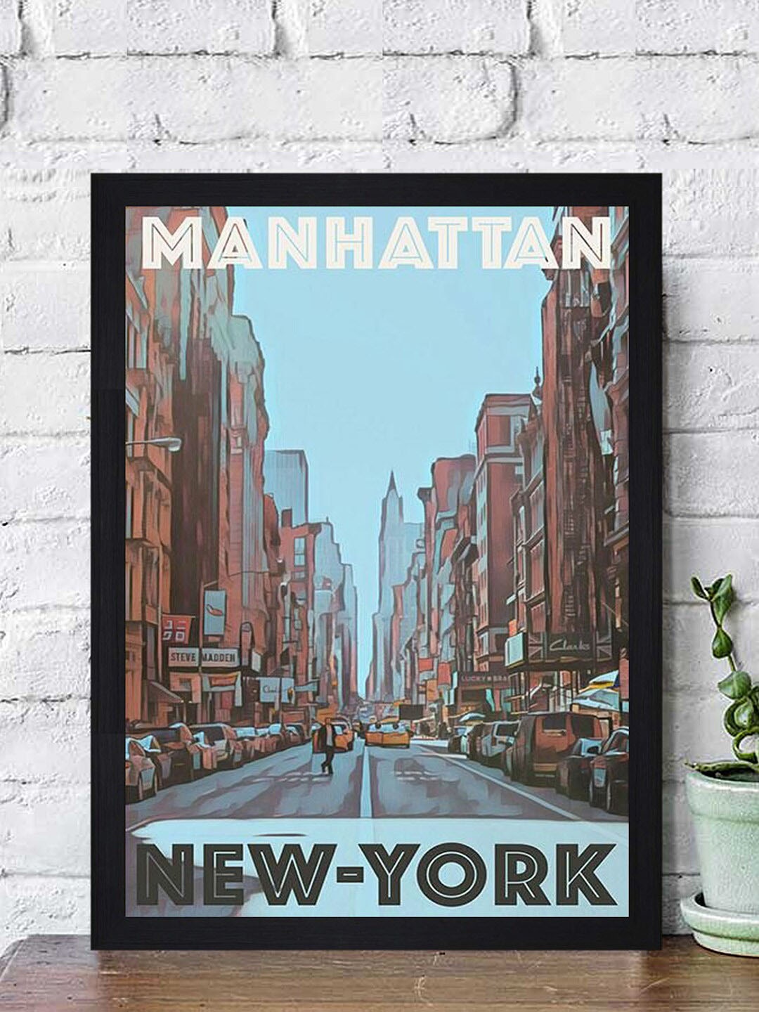 

Gallery99 Blue & Brown Manhattan New-York Framed Wall Art