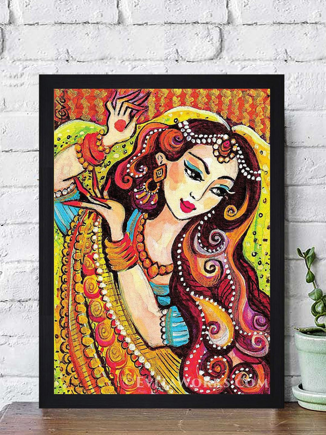 

Gallery99 Yellow & Red Contampry Art Painted Framed Wall Art
