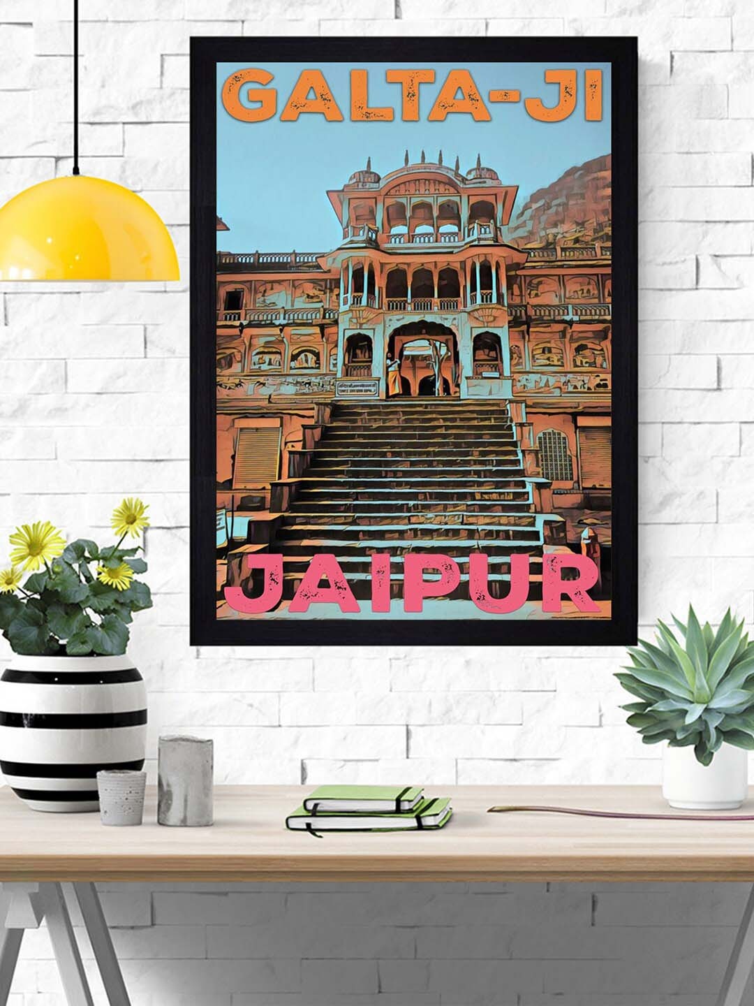 

Gallery99 Brown & Blue Galta-Ji Jaipur Framed Wall Art