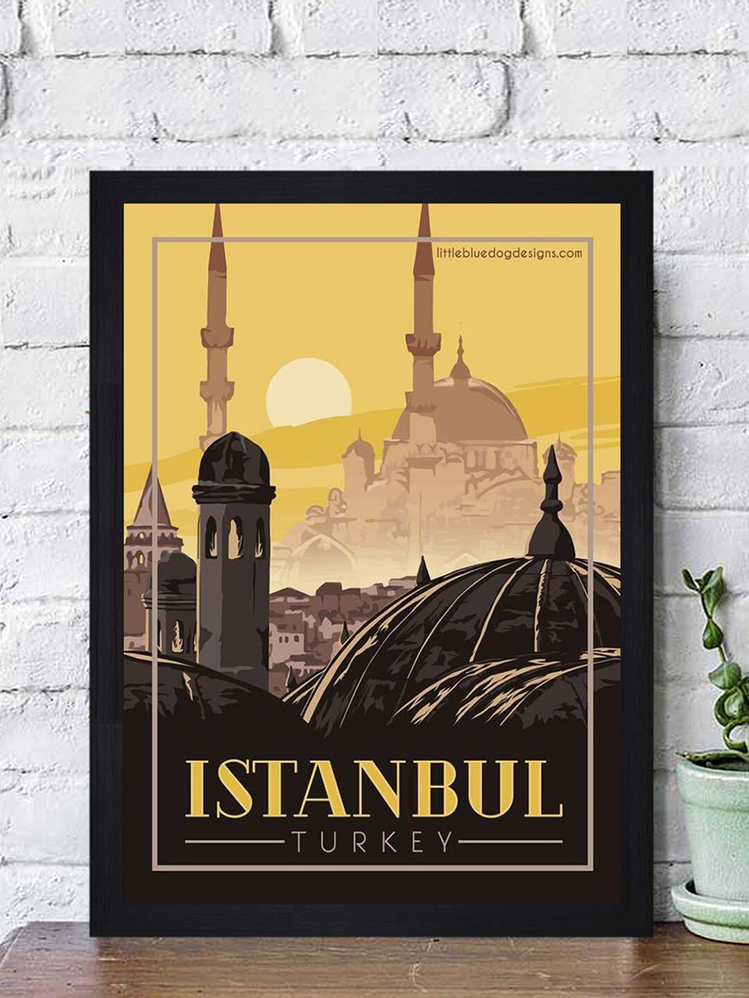 Gallery99 Brown & Yellow Istanbul Turkey Framed Wall Art