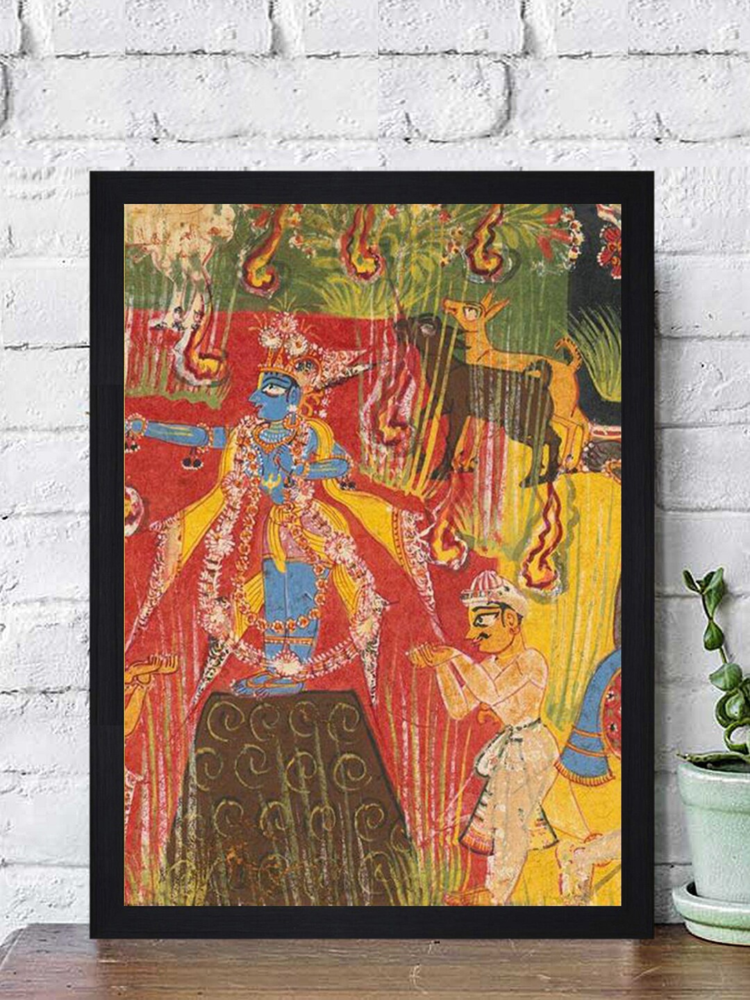 

Gallery99 Yellow & Red Agent Krishna Texture Paper Framed Wall Art