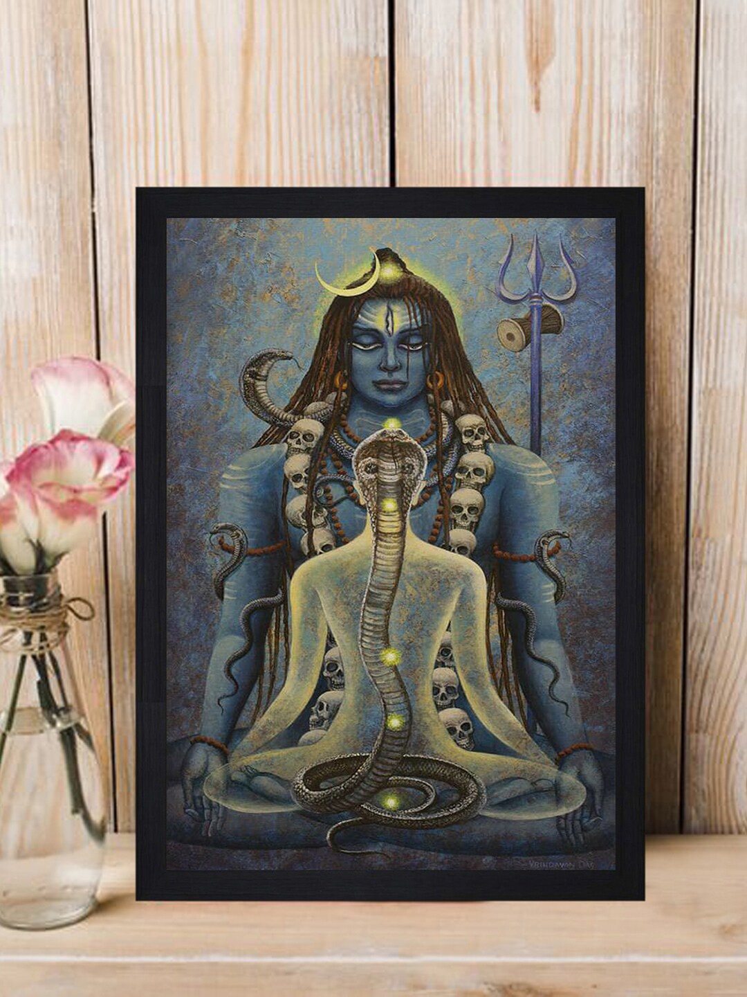 

Gallery99 Blue & Yellow Ancient Shiva Painted Framed Wall Art