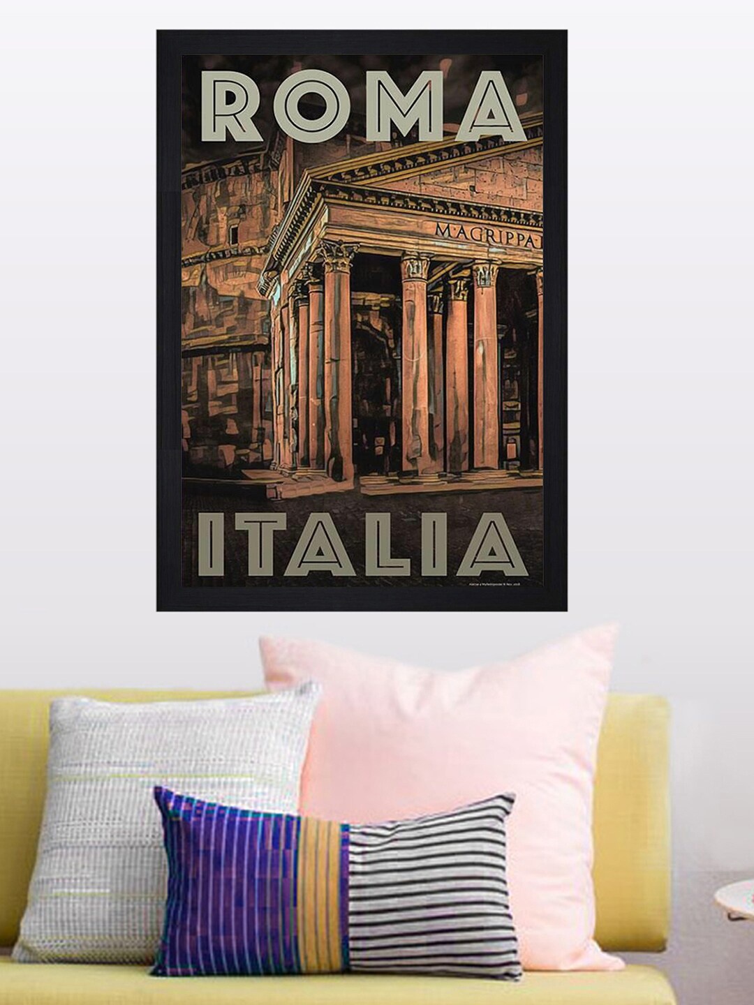 Gallery99 Brown Roma Italia Texture Paper Framed Wall Art