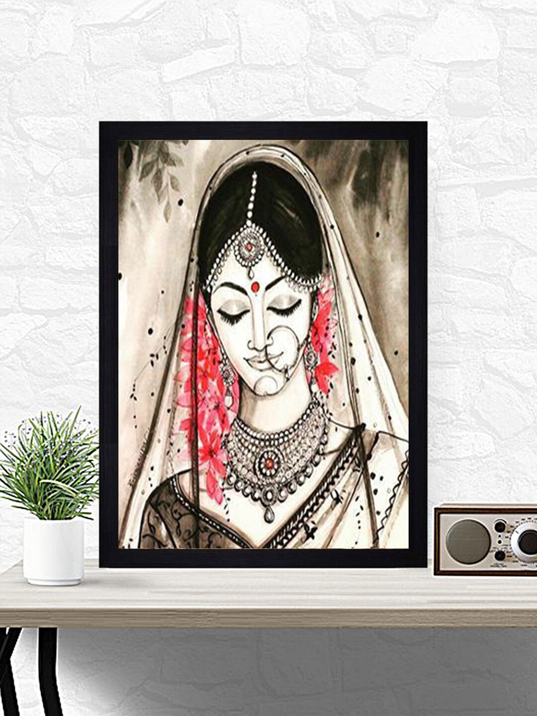 

Gallery99 Beige & Red Traditional Girl Printed Framed Wall Art