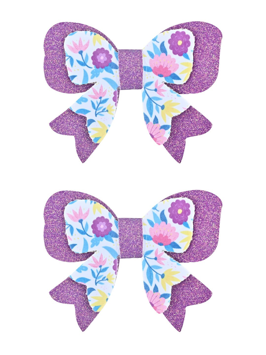 

Aye Candy Girls Set of 2 Floral Printed Alligator Hair Clips, Purple