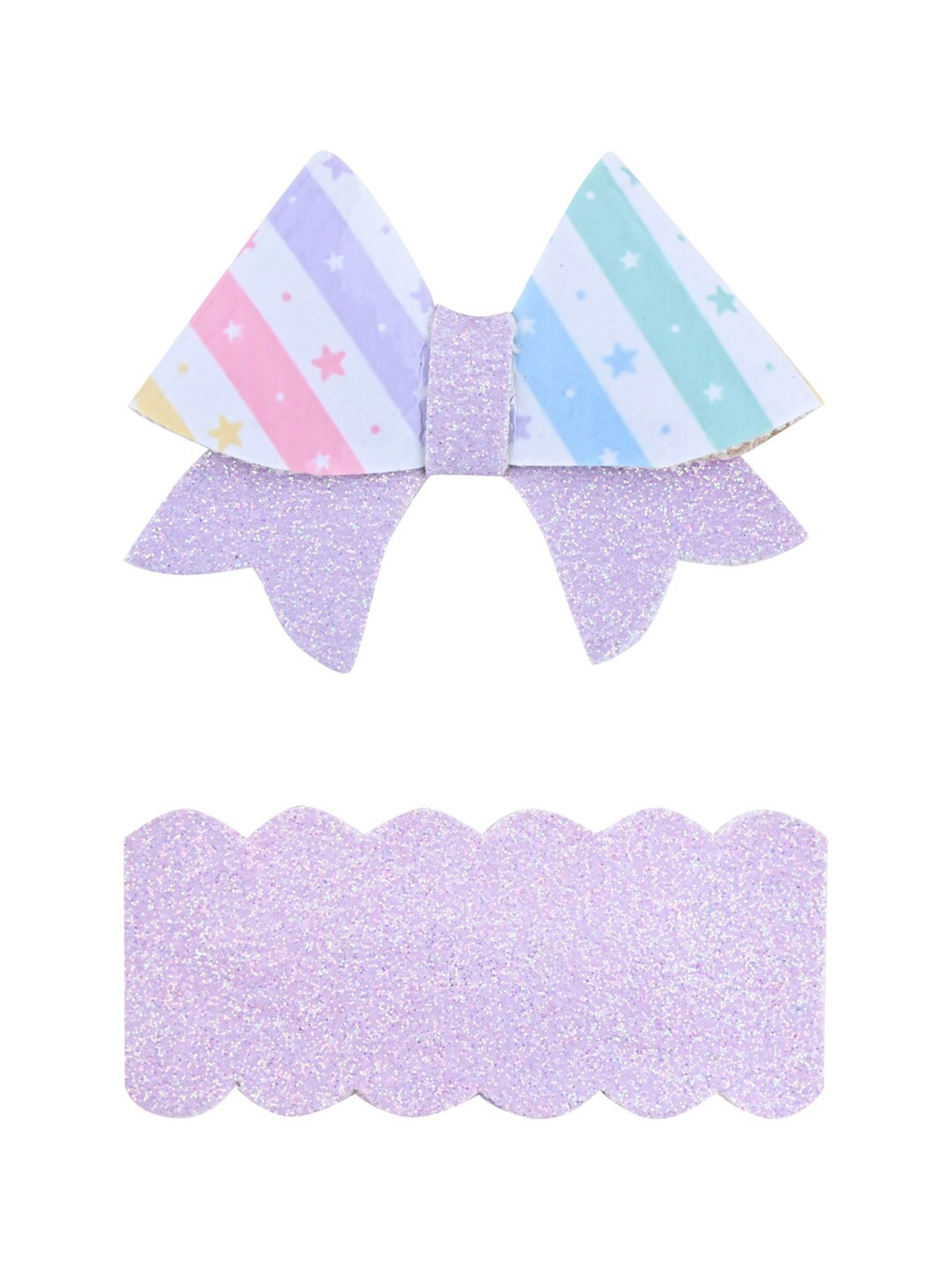 

Aye Candy Girls Set of 2 Stripes Embellished Alligator Hair Clips, Purple