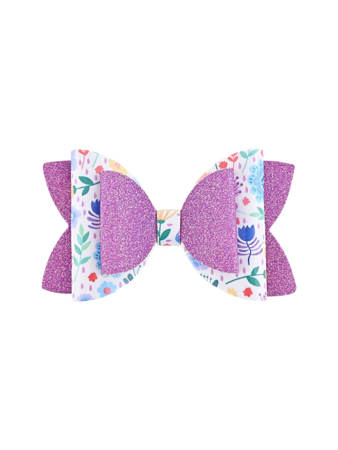 

Aye Candy Girls Floral Printed Bow Alligator Hair Clips, Purple