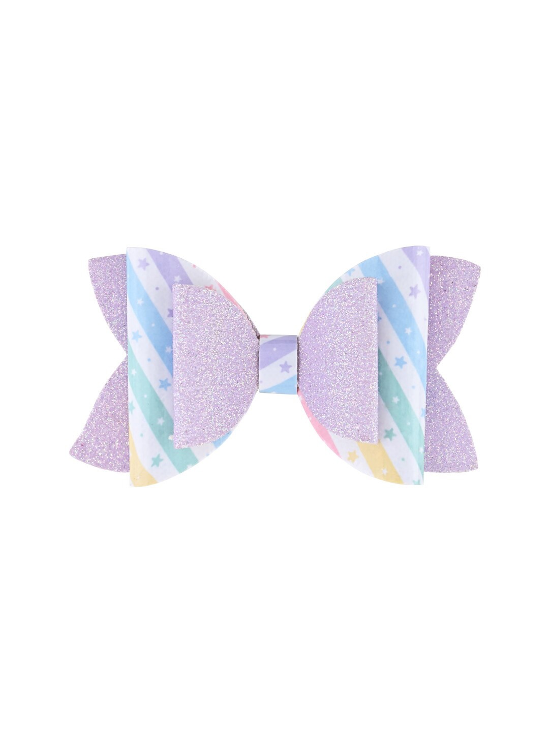 

Aye Candy Girls Stripes Bow Alligator Hair Clip, Lavender