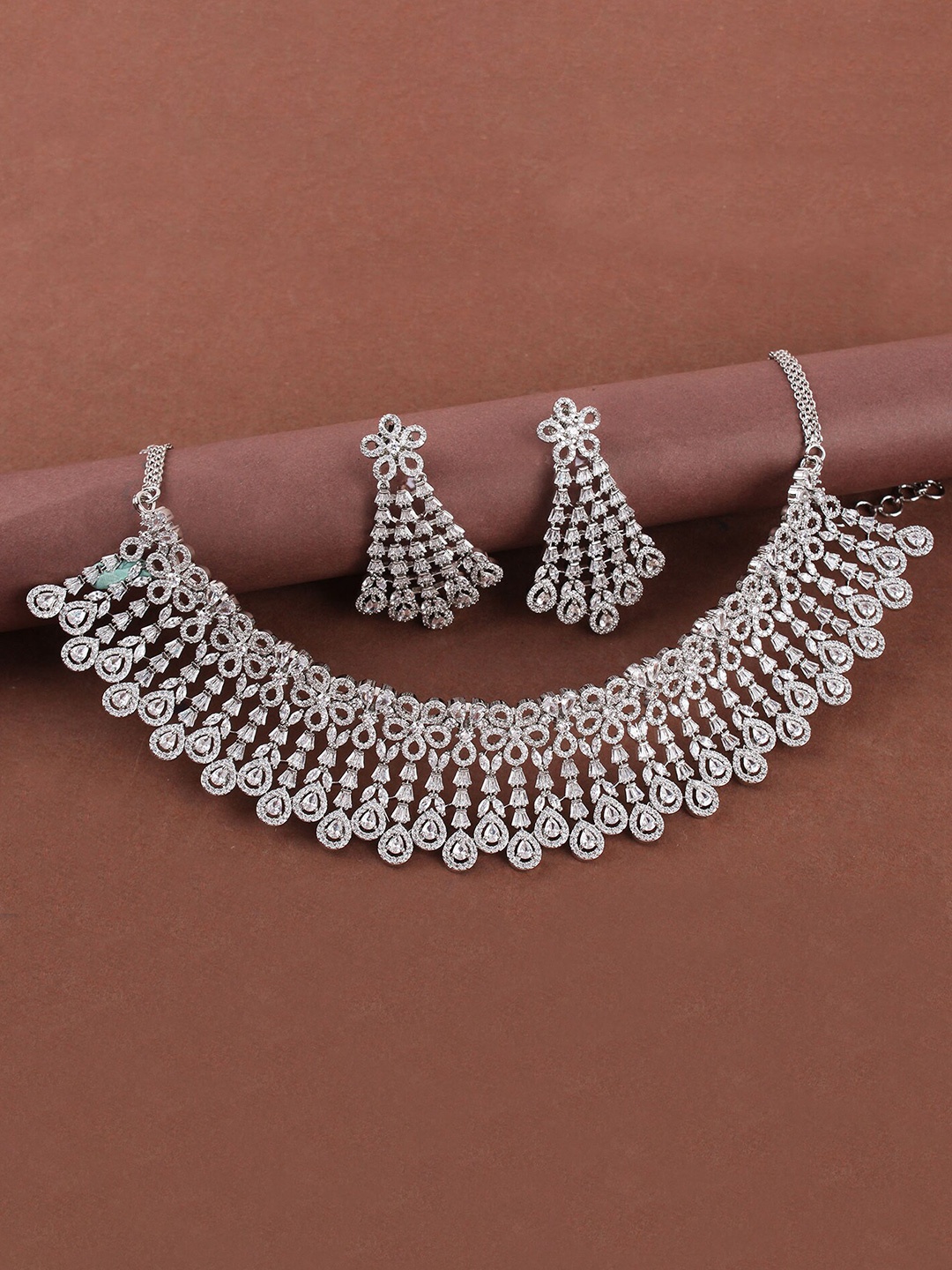 

Mirana Rhodium-Plated Layered Necklace Set, Silver