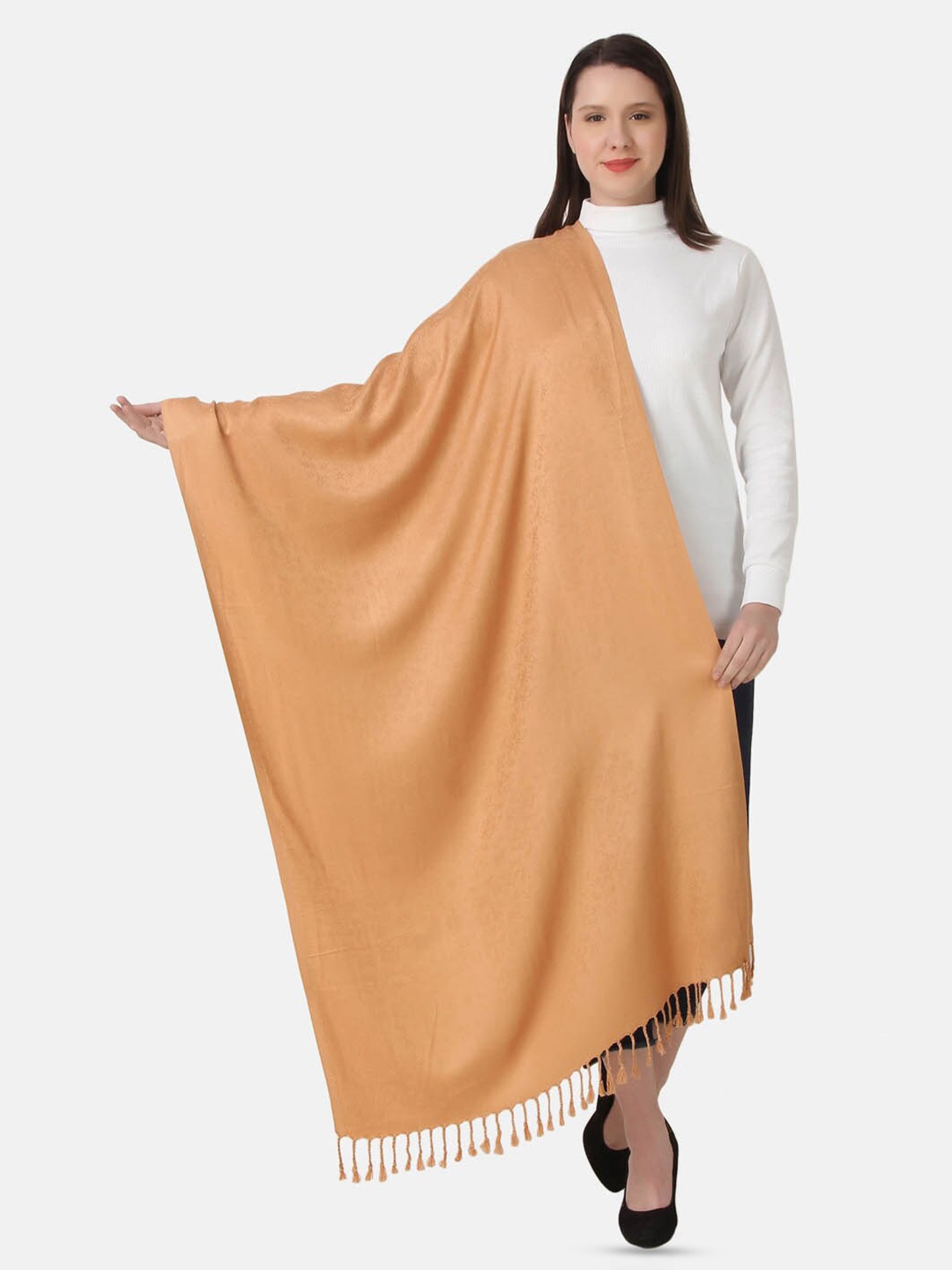 

EVAZ Women Woven Design Stole, Beige