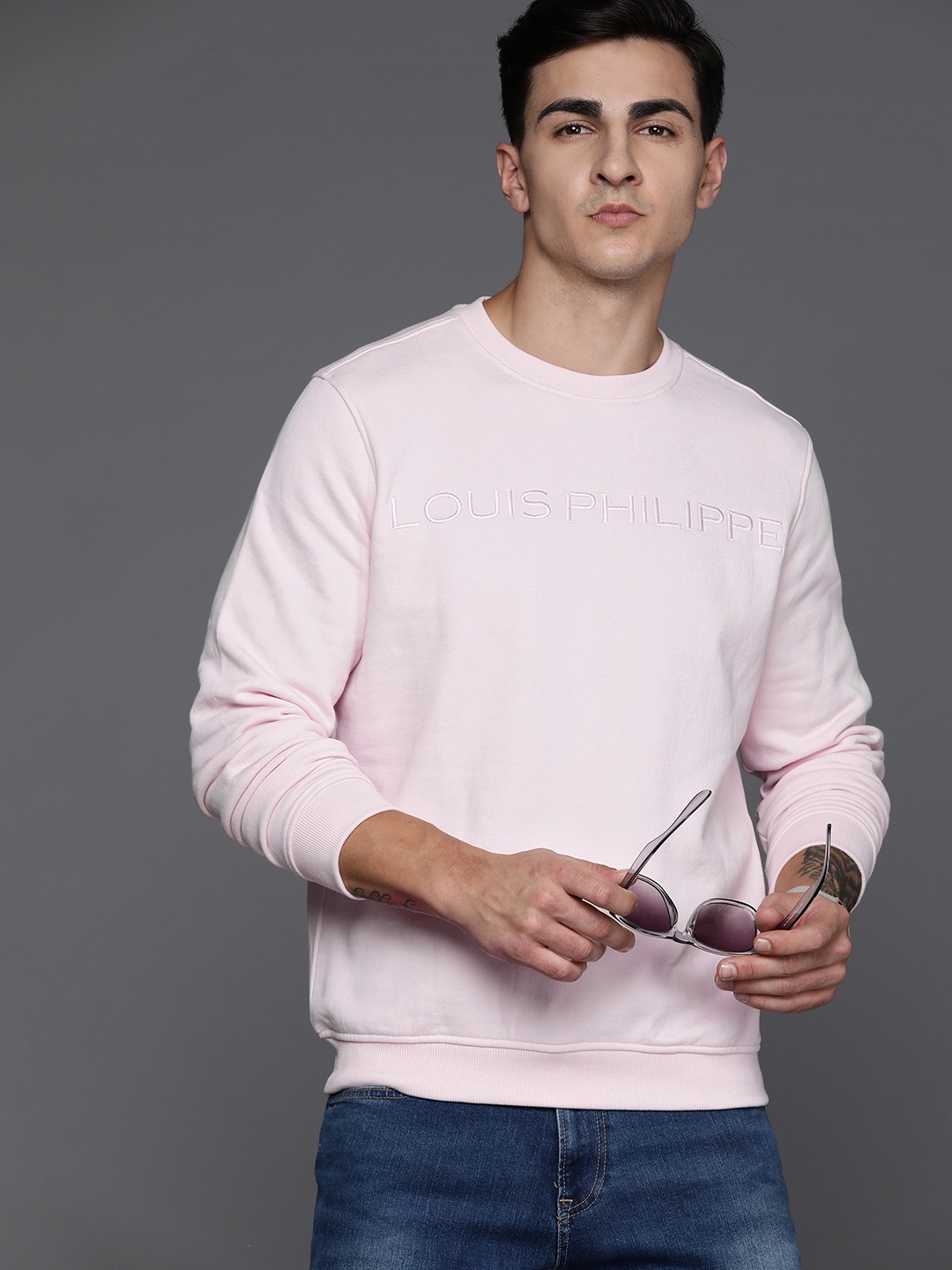 

Louis Philippe Embroidered Sweatshirt, Pink