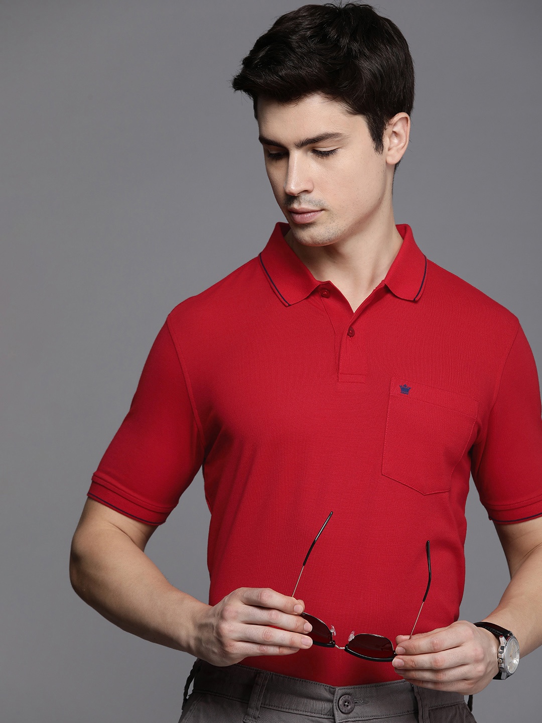 

Louis Philippe Polo Collar T-shirt, Red