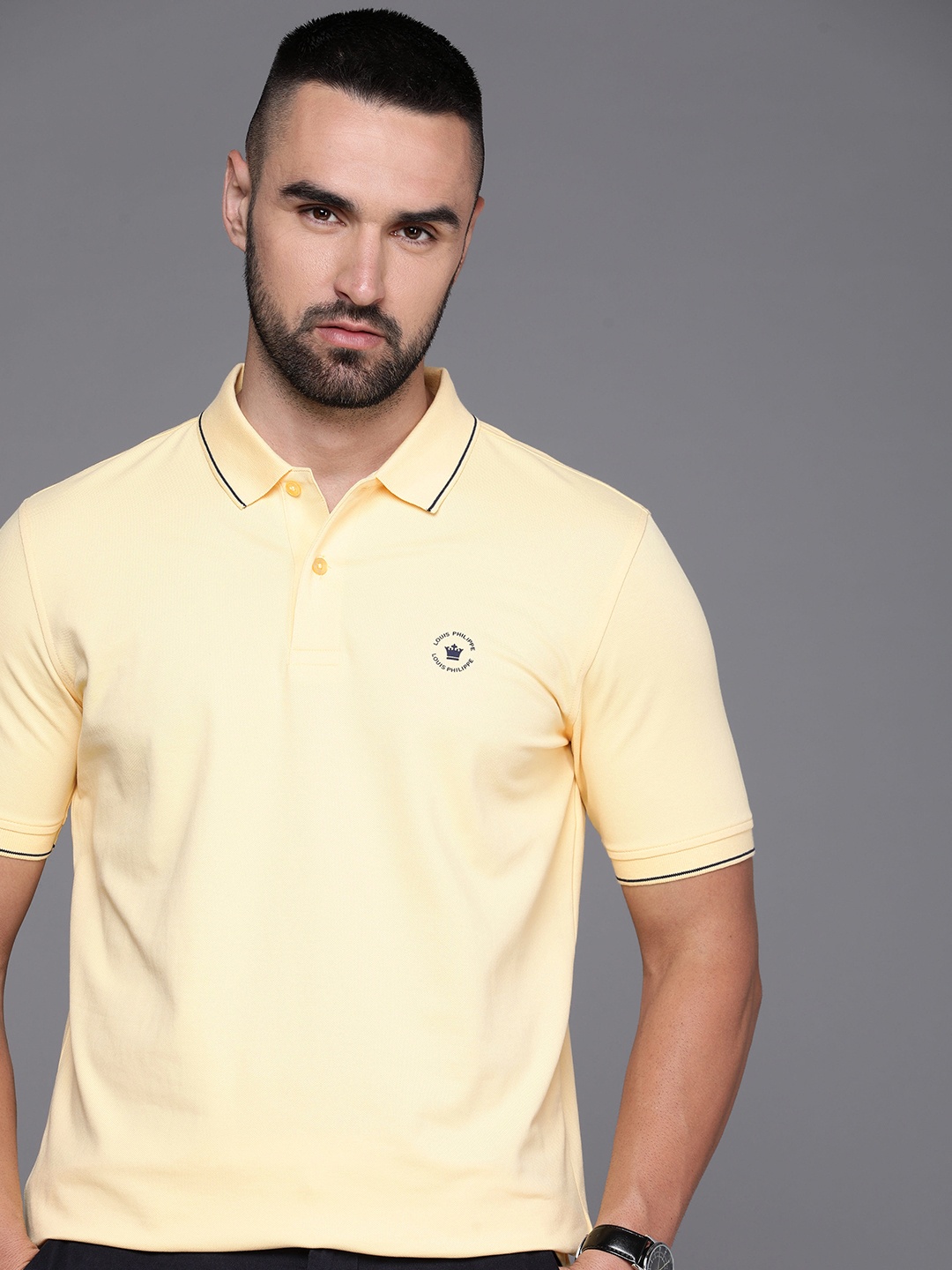 

Louis Philippe Polo Collar Pure Cotton T-shirt, Yellow