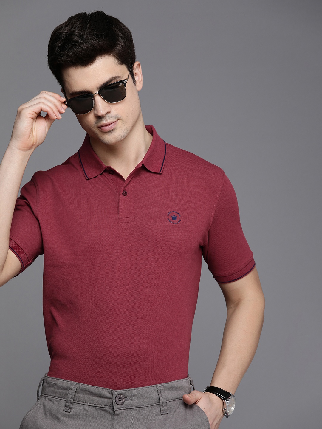 

Louis Philippe Polo Collar T-shirt, Maroon