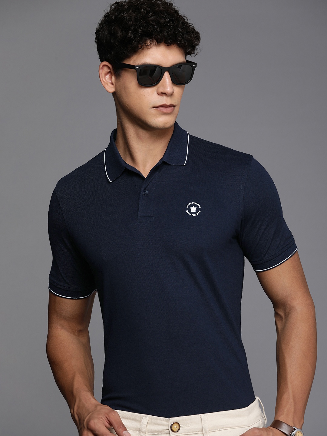 

Louis Philippe Polo Collar T-shirt, Navy blue