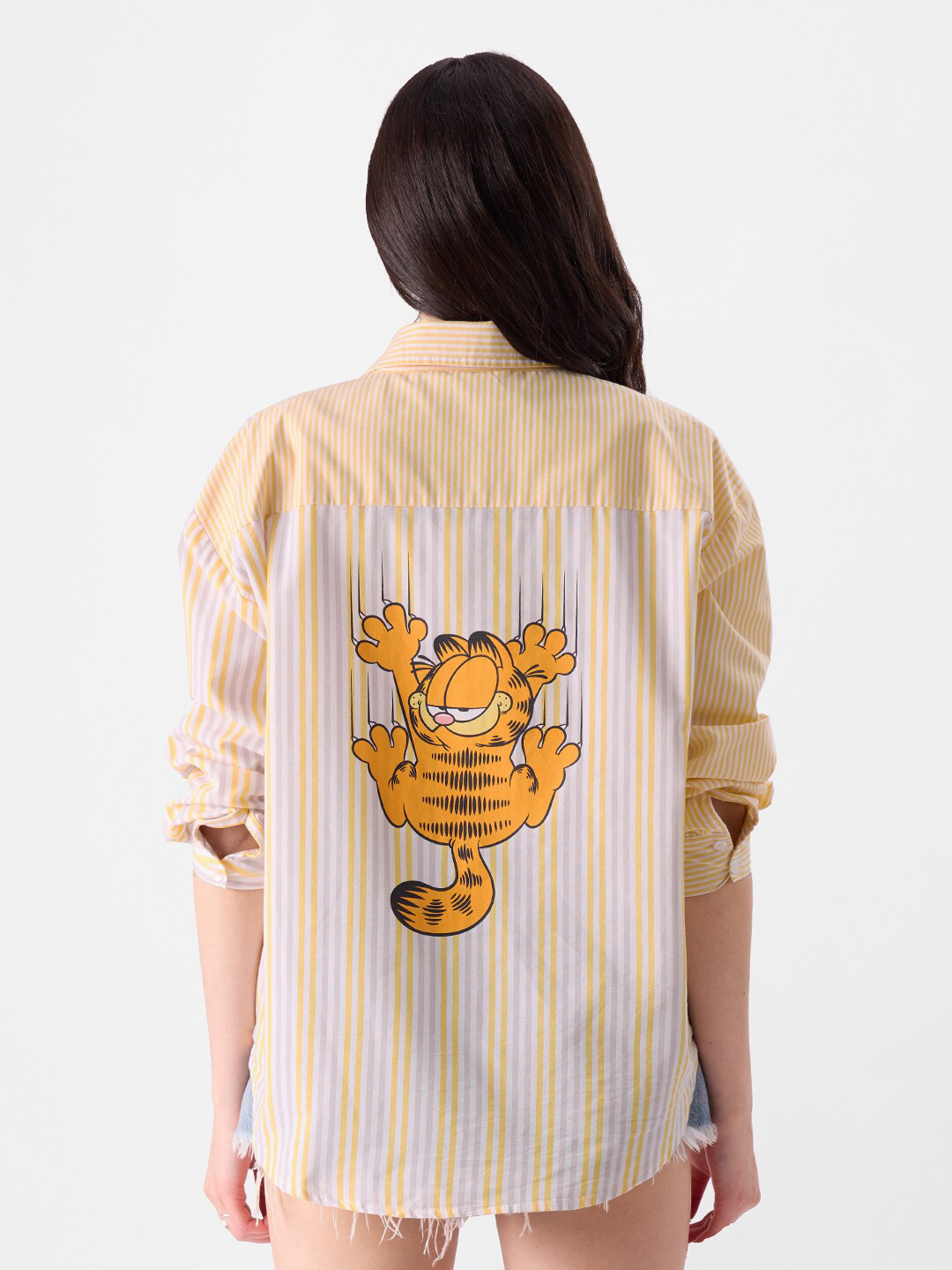 

The Souled Store Opaque Striped Garfield Printed Pure Cotton Casual Shirt, Yellow