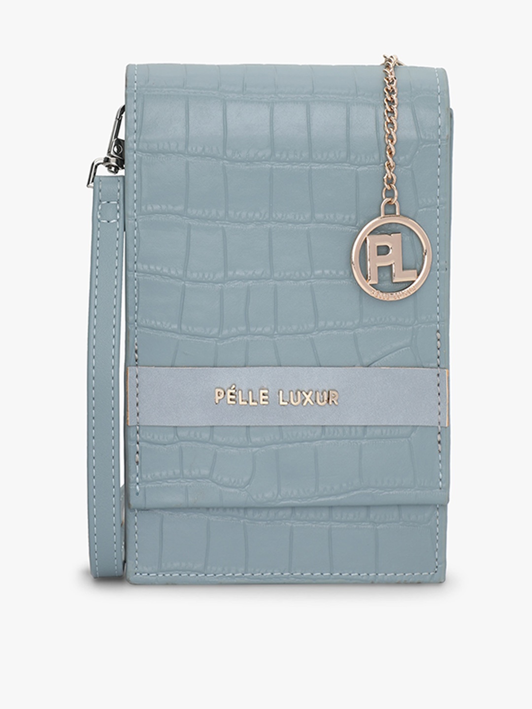 

PELLE LUXUR Textured Structured Sling Bag, Blue