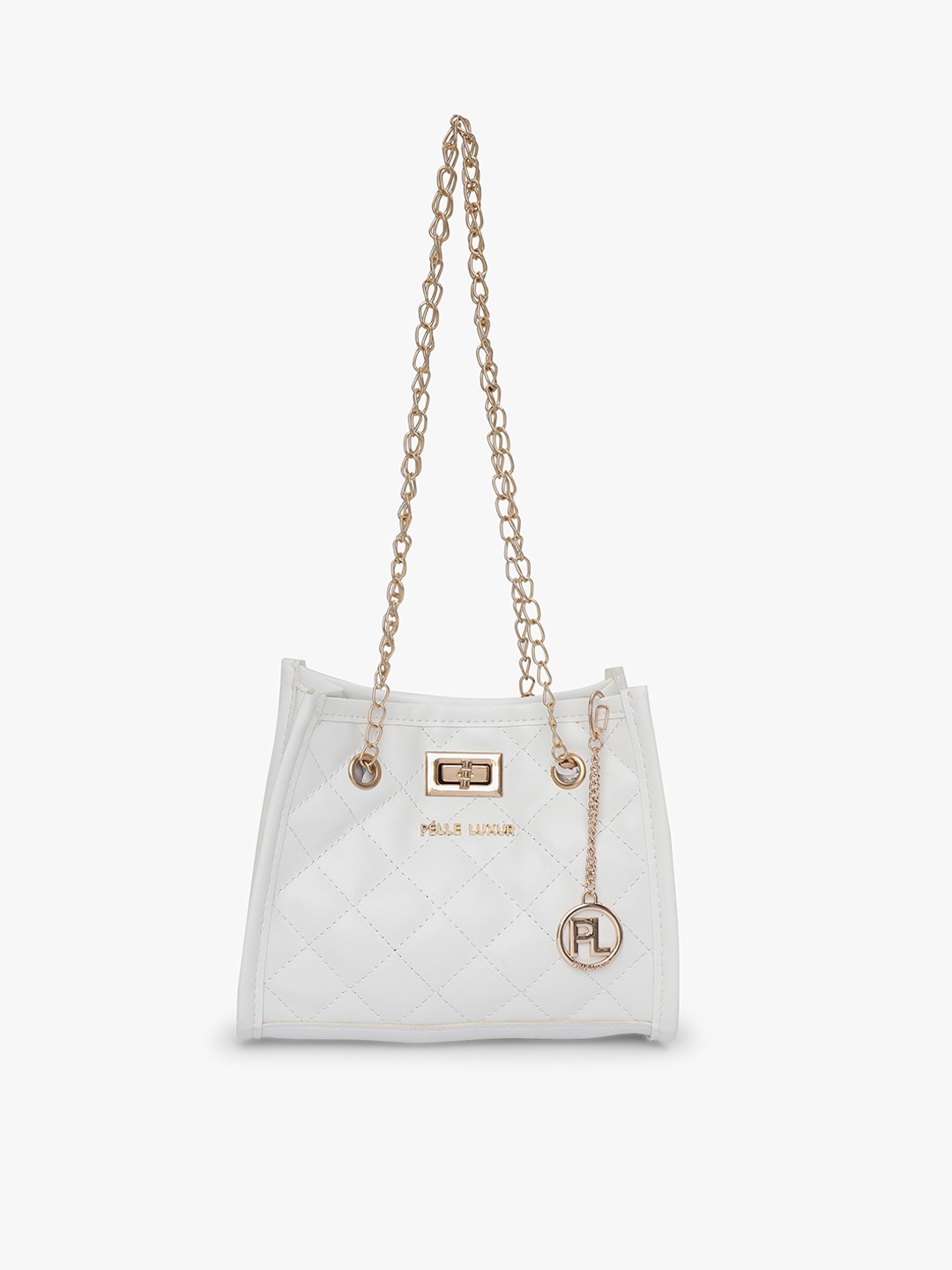 

PELLE LUXUR Textured Bucket Sling Bag, White