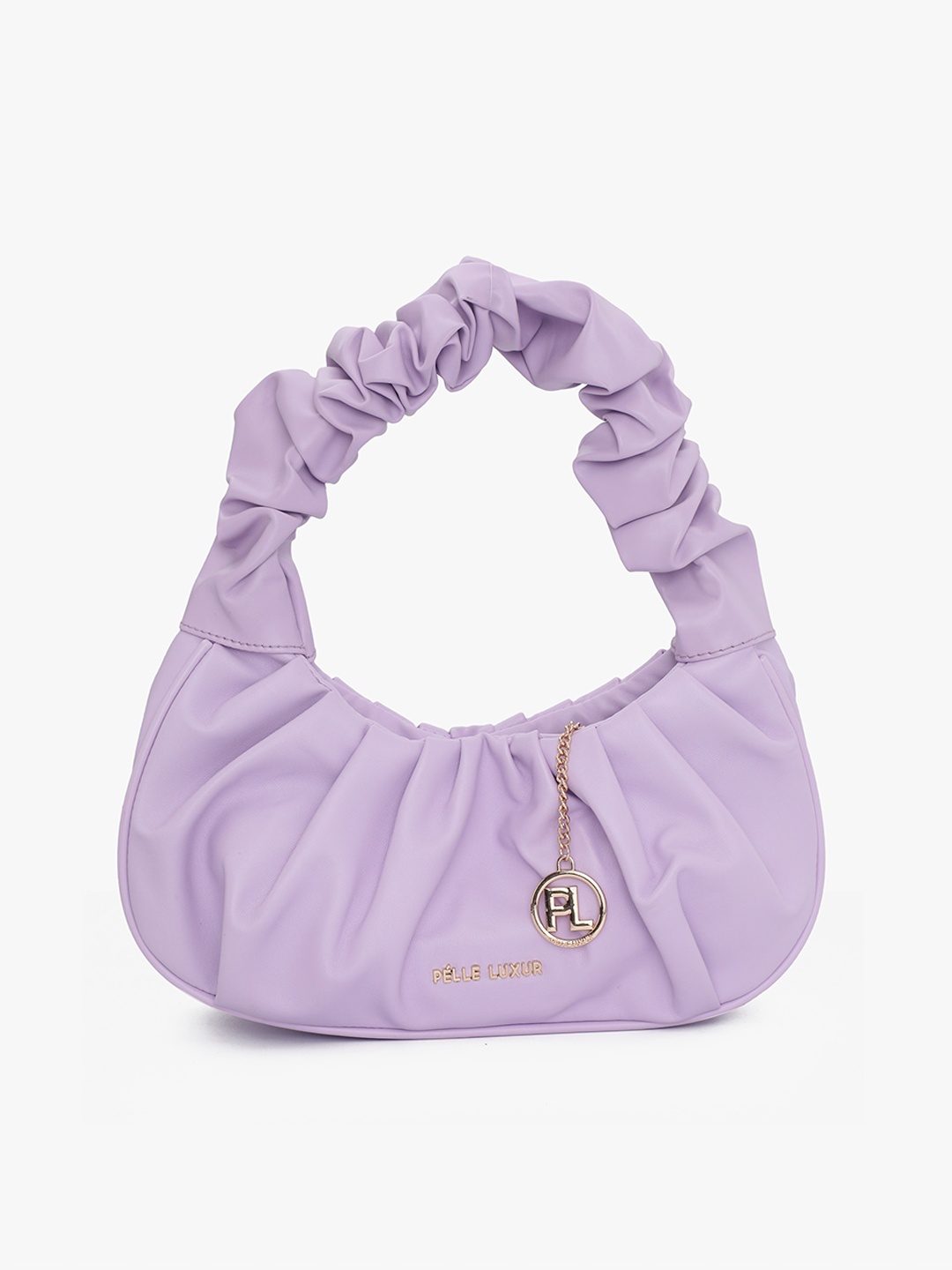 

PELLE LUXUR PU Structured Hobo Bag, Purple