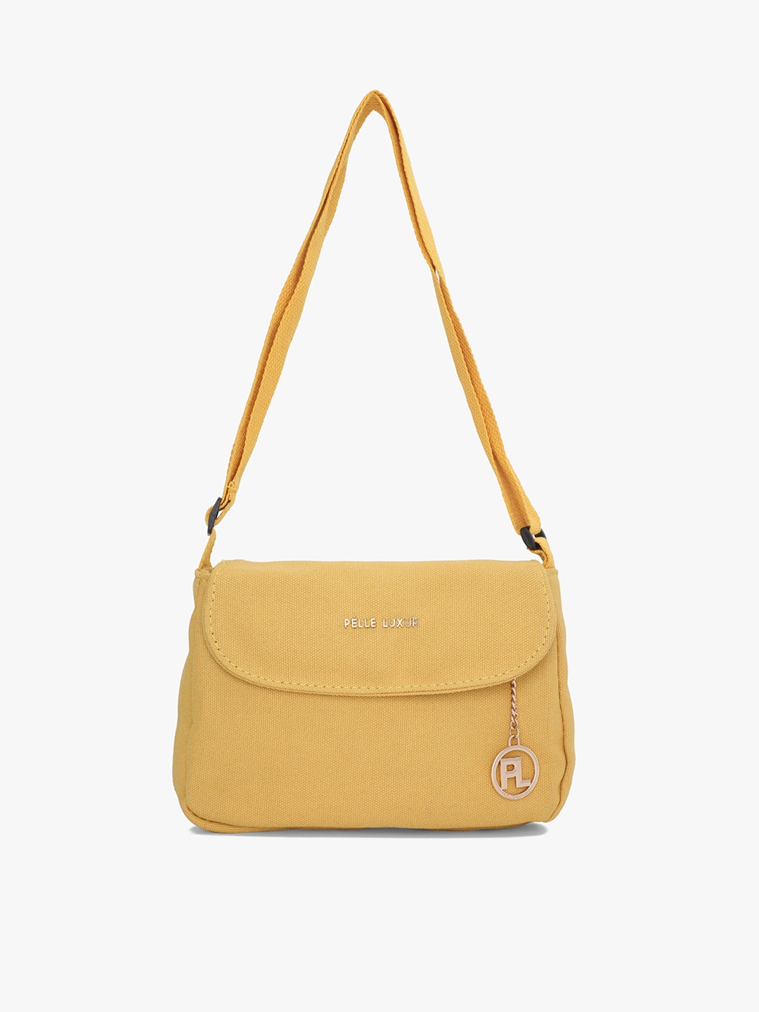 

PELLE LUXUR Structured Sling Bag, Yellow