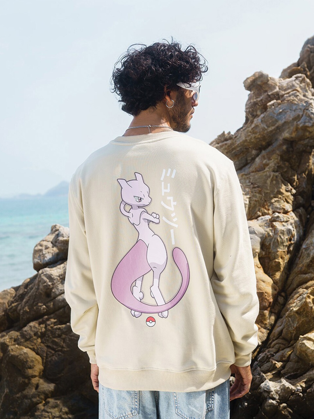 

Bonkers Corner Pokemon Printed Round Neck Cotton Sweatshirt, Cream