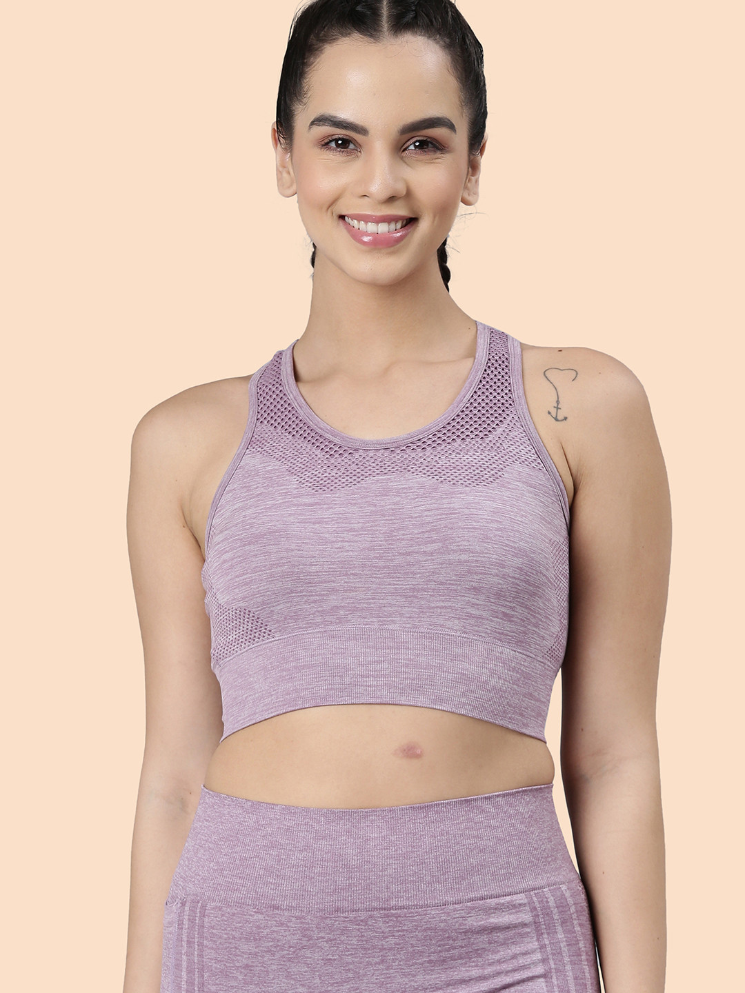 

Enamor Full Coverage Dry Fit Breathable Sports Bra With All Day Comfort, Purple