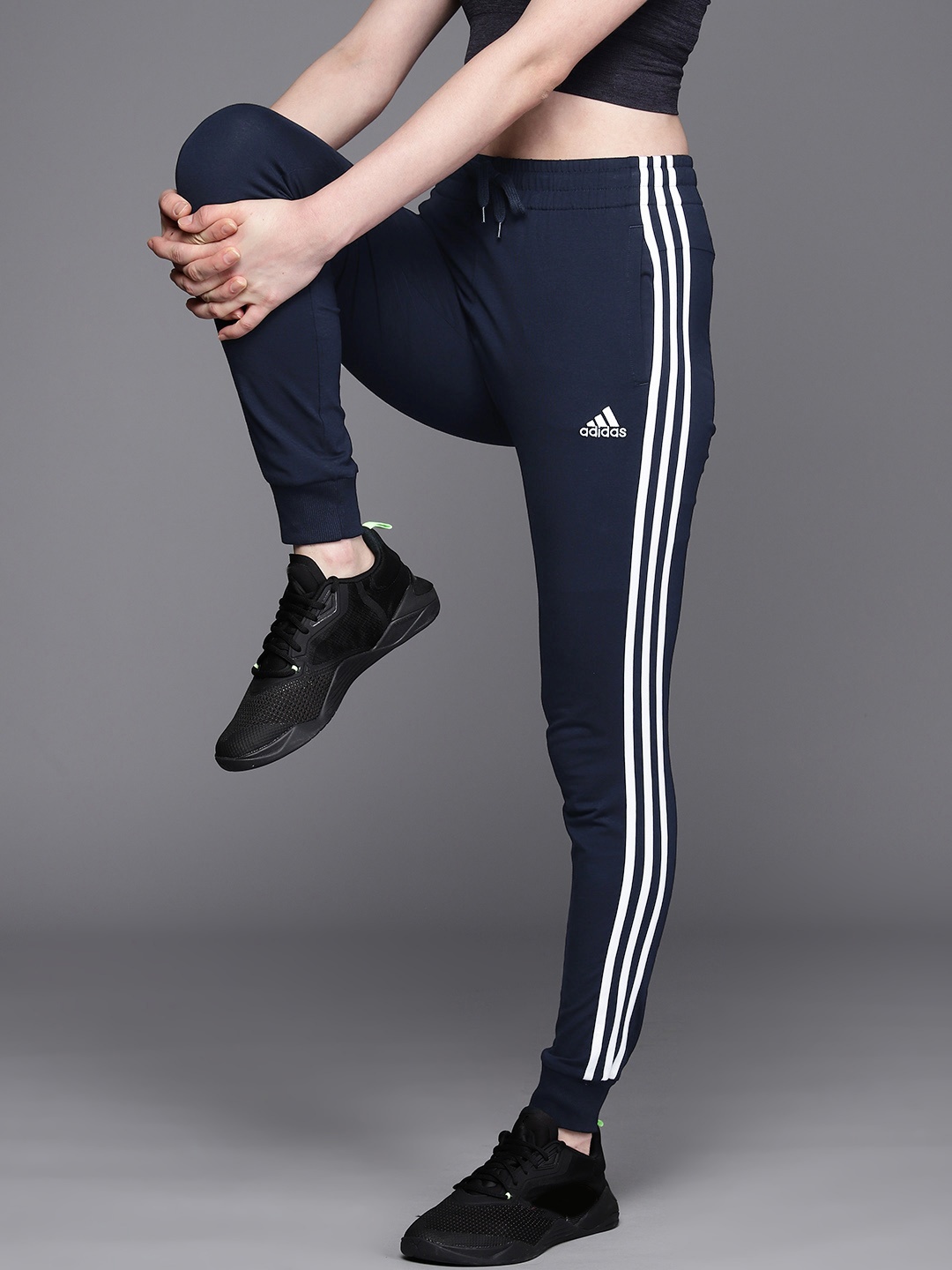 

ADIDAS Women 3-Striped Slim Fit Joggers, Navy blue
