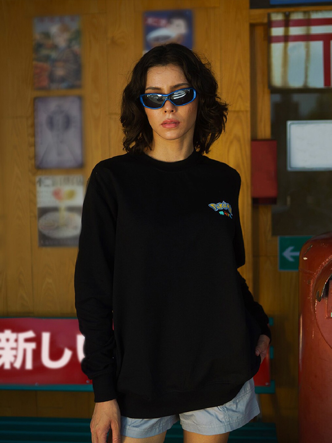 

Bonkers Corner Pokemon Printed Round Neck Cotton Sweatshirt, Black