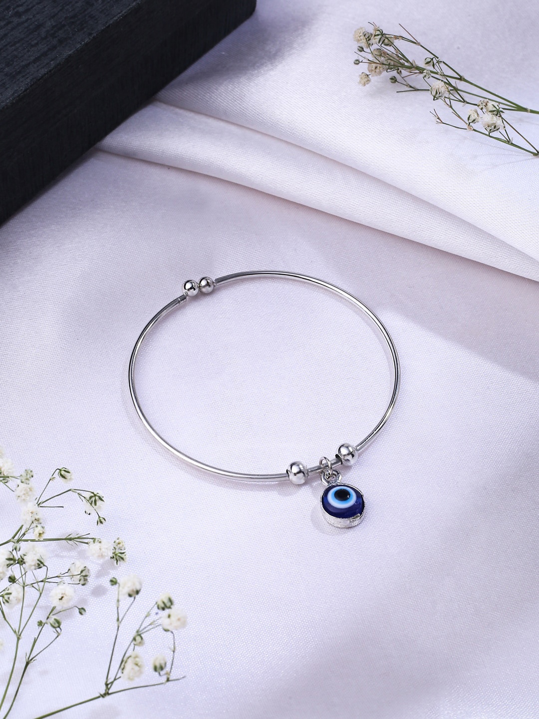 

NVR Evil Eye Adjustable Rakhi, Silver