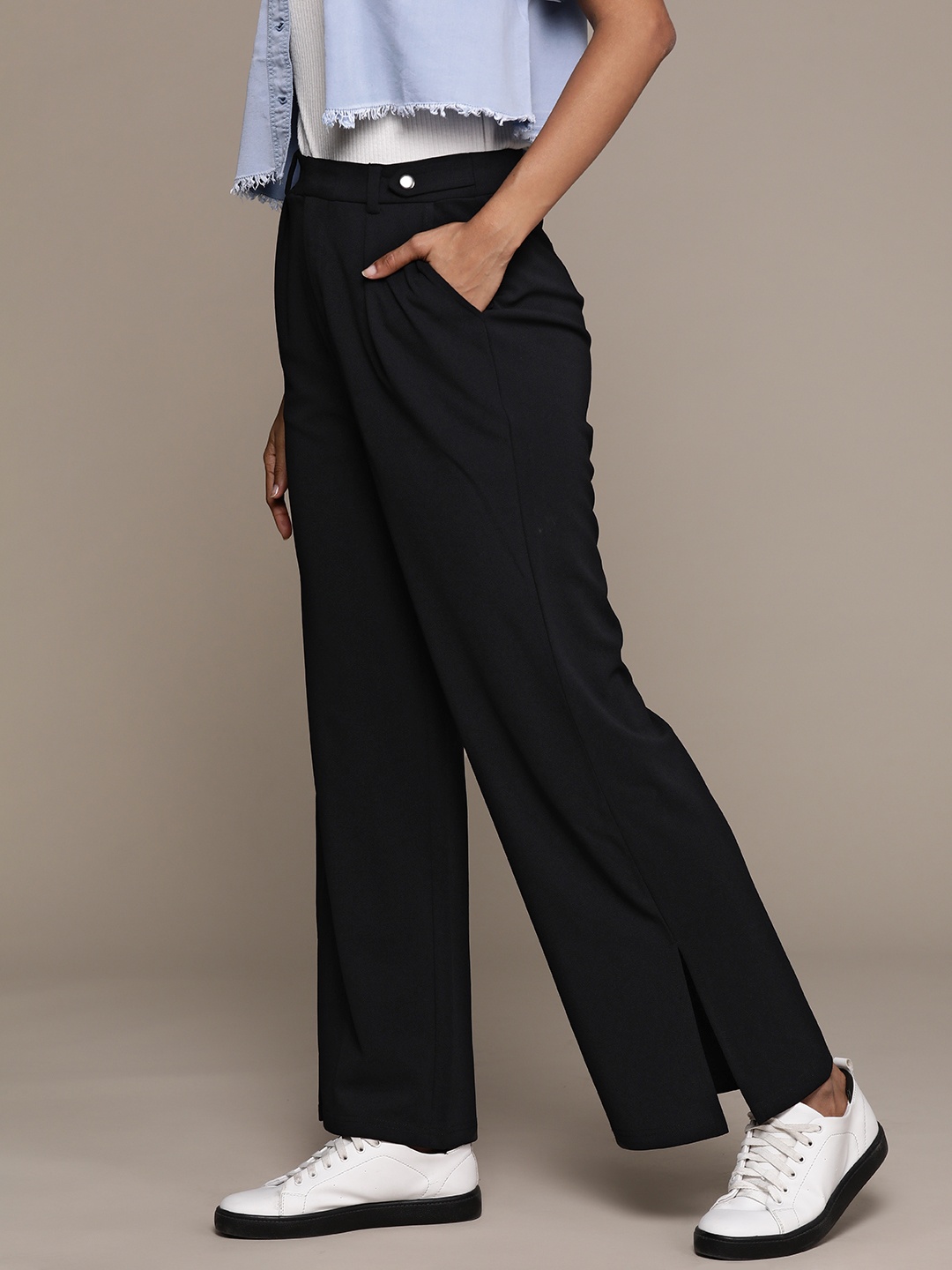 

The Roadster Lifestyle Co. Women High-Rise Trousers, Black