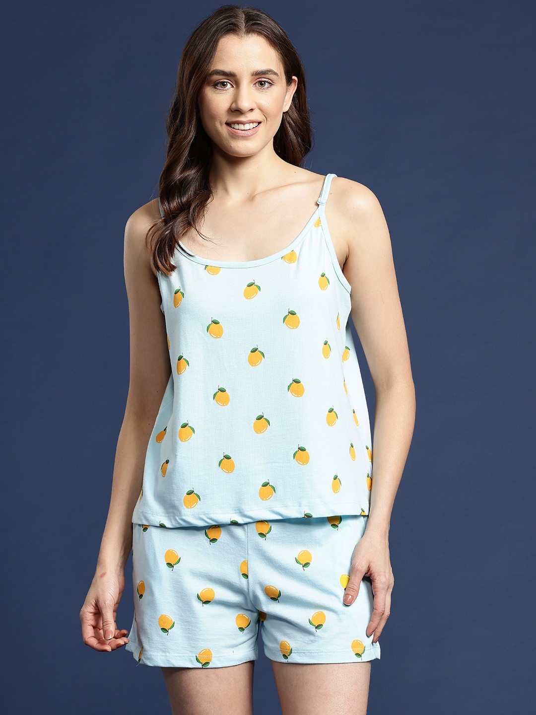 

Mast & Harbour Printed Shorts Set with Pouch, Blue