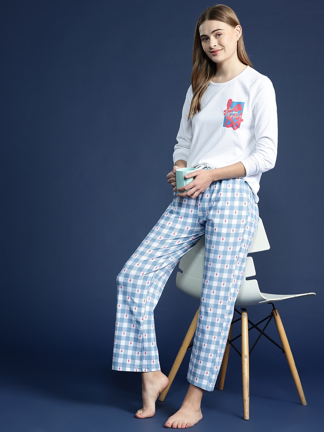 

Mast & Harbour Checked Pyjamas Set, White